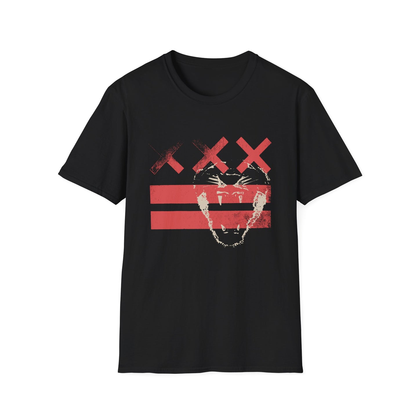 Feral Cat — Red Xs Distressed Streetwear T-Shirt