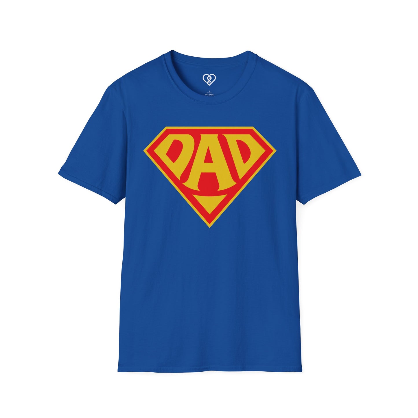 Super Dad T-Shirt — Retro Comic Shield "DAD" Graphic