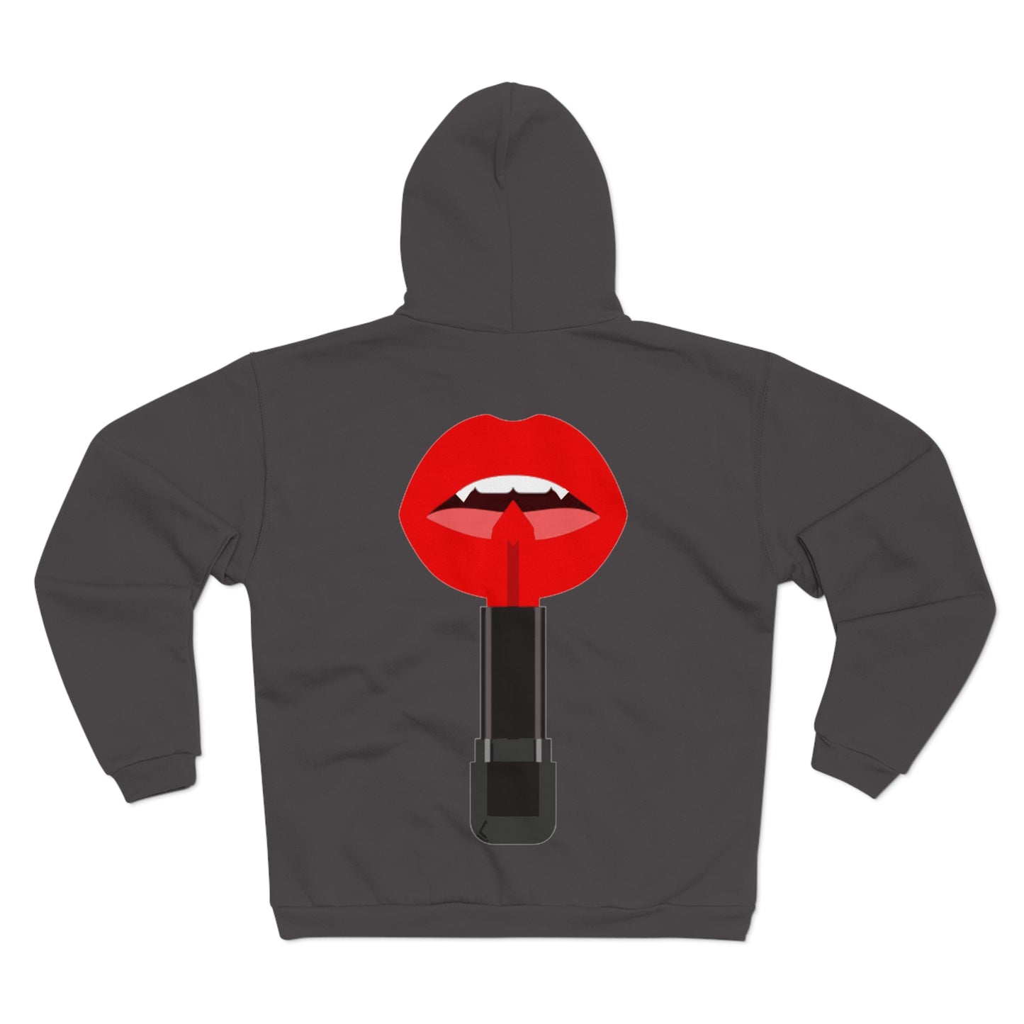 Lipstick Kiss Zip Hoodie — Red Lips XOXO Graphic Zip-Up Hoodie