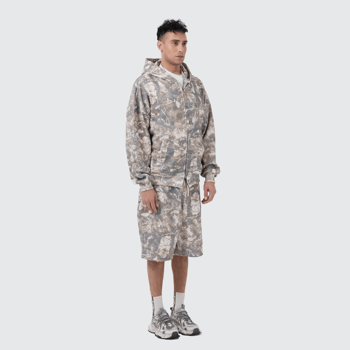 Heavyweight French Terry Camo Zip-Up Hoodie