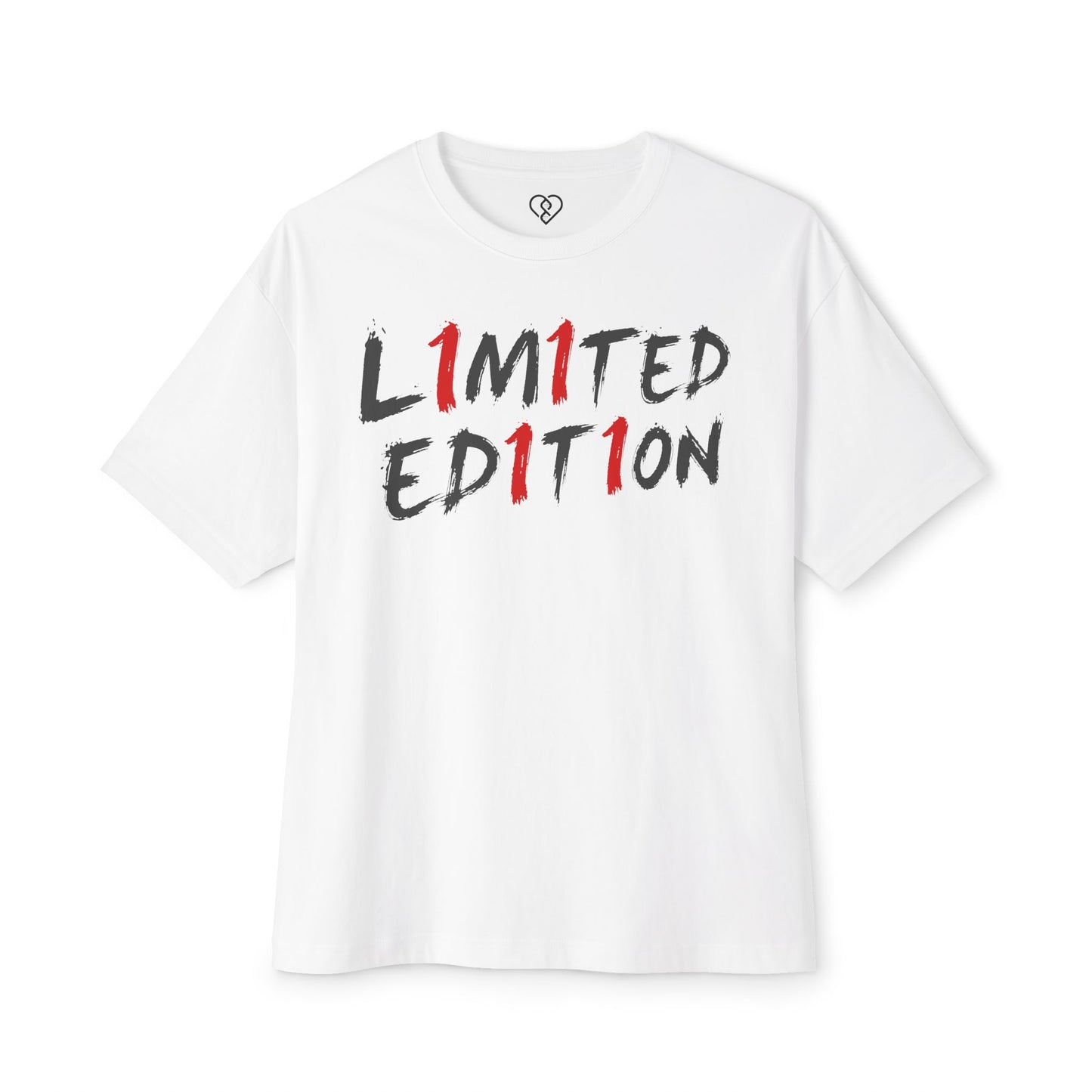 Limited Edition Tee — 'Limited Edition' Graphic Shirt with Red Brushstroke Back '1'