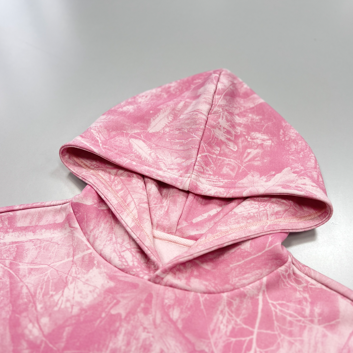Heavyweight Pink Camo Fleece Hoodie - Premium Pullover Hooded Sweatshirt