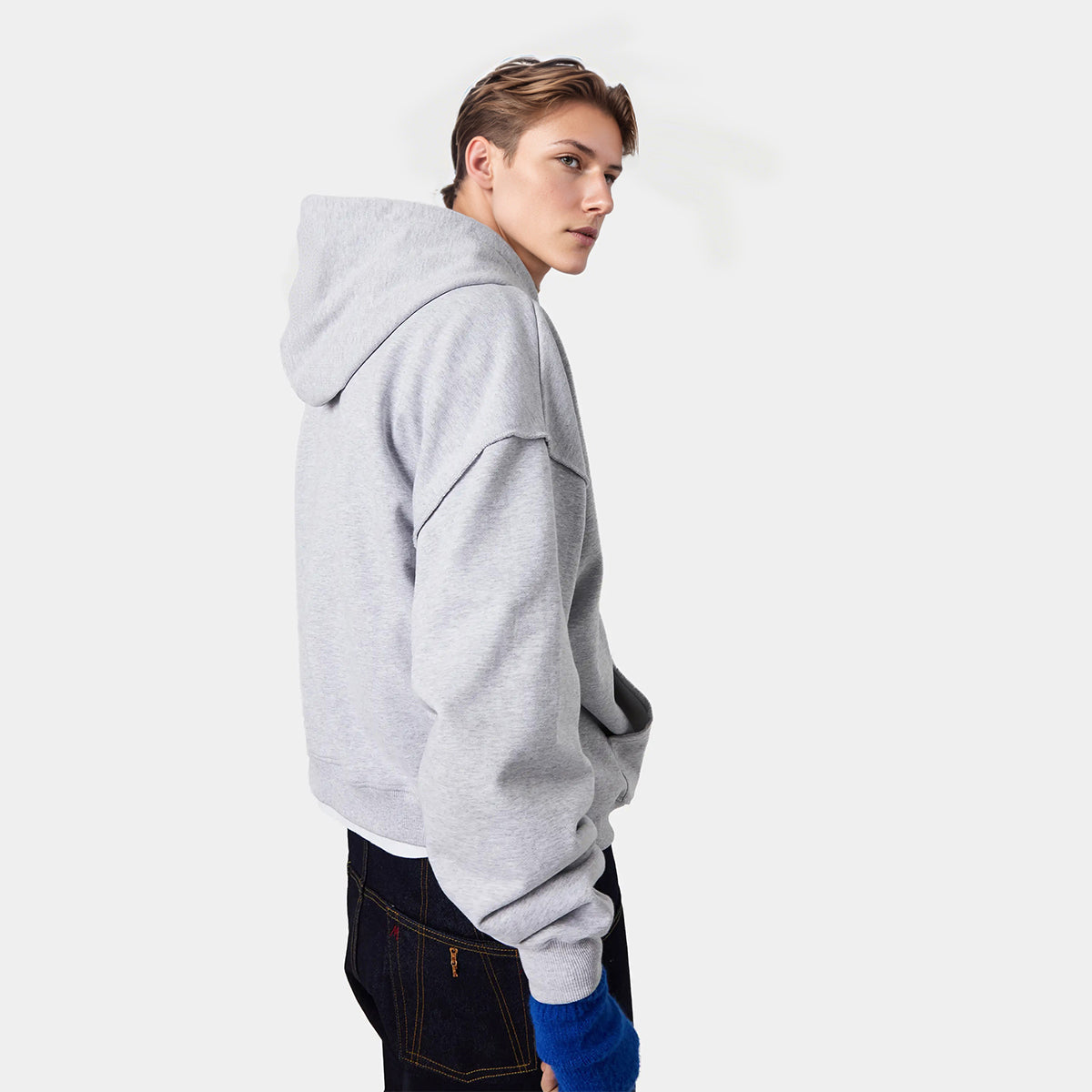Heavyweight Cropped Double-Zip Hoodie - Casual Streetwear Sweatshirt