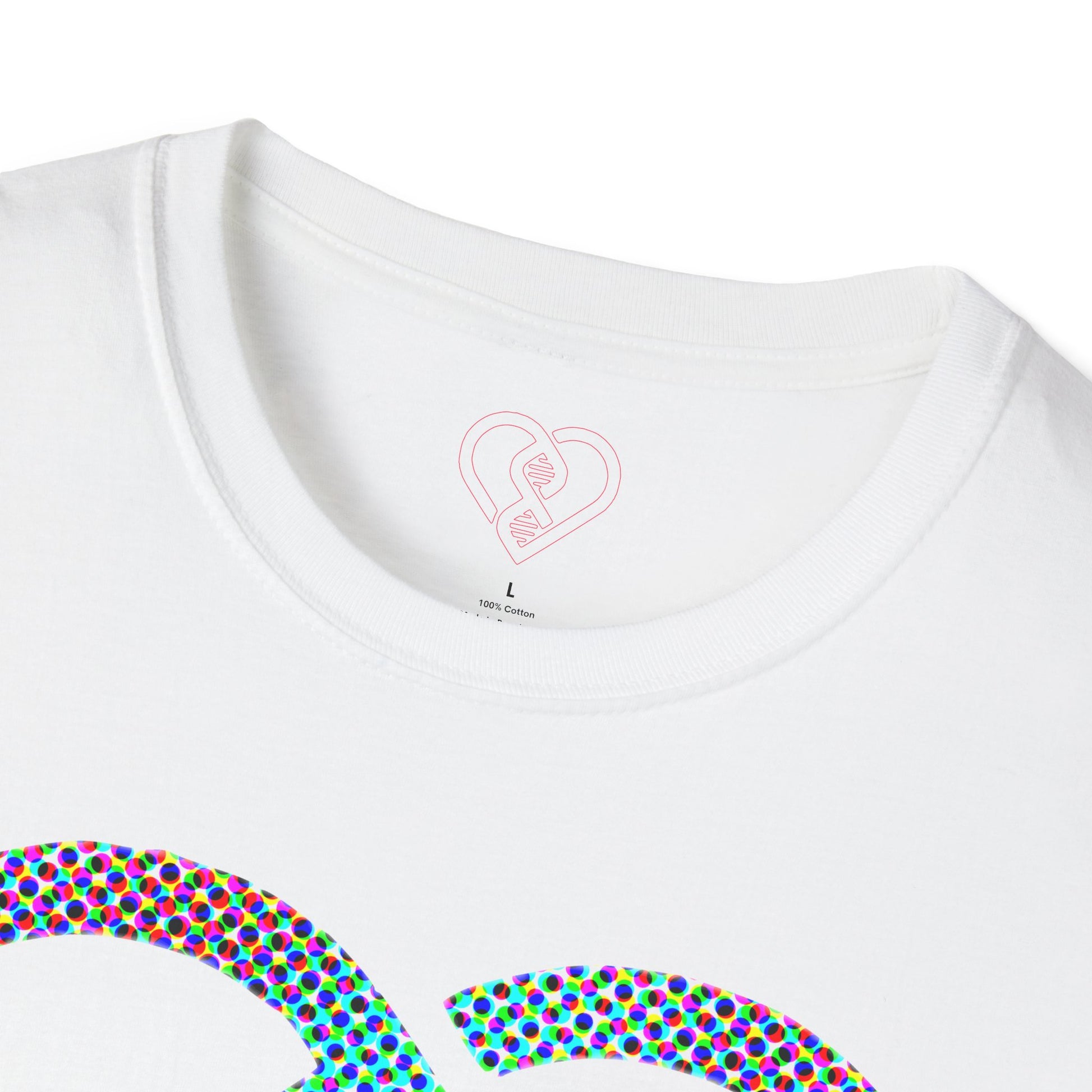 DNA Heart T-Shirt — Colorful Halftone