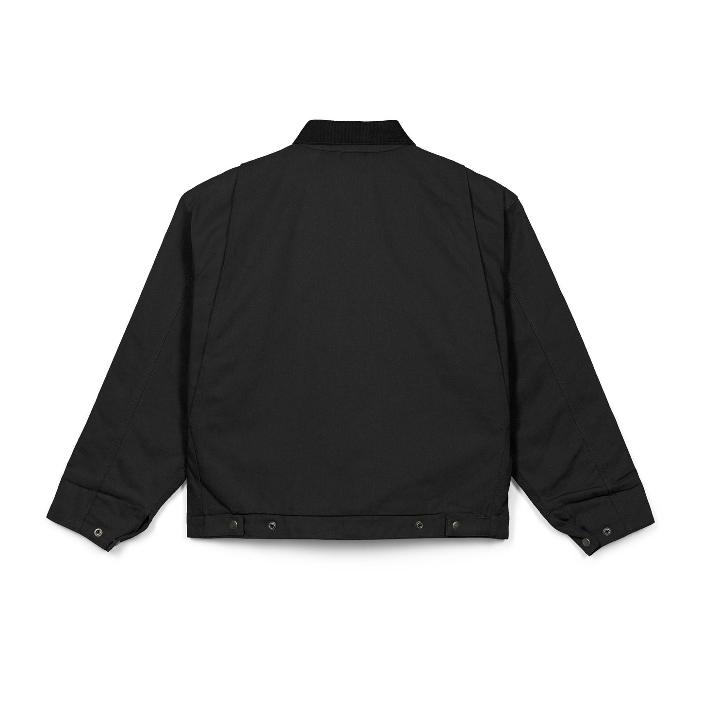 Embroidered Duck Cloth Work Jacket — Durable Black Workwear Jacket with Heart
