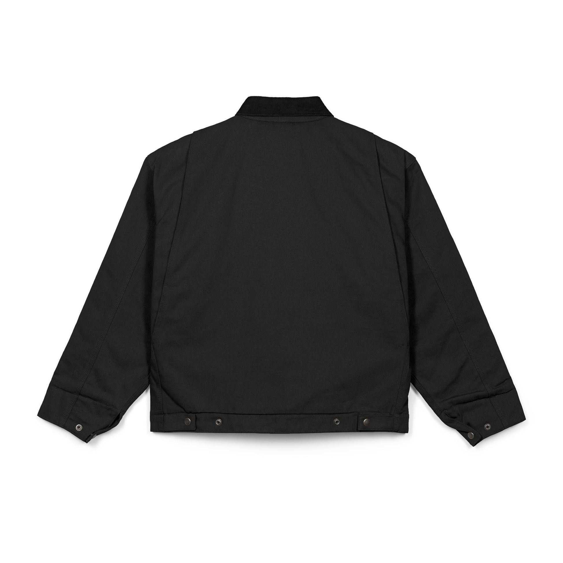 Embroidered Duck Cloth Work Jacket — Durable Black Workwear Jacket with Heart