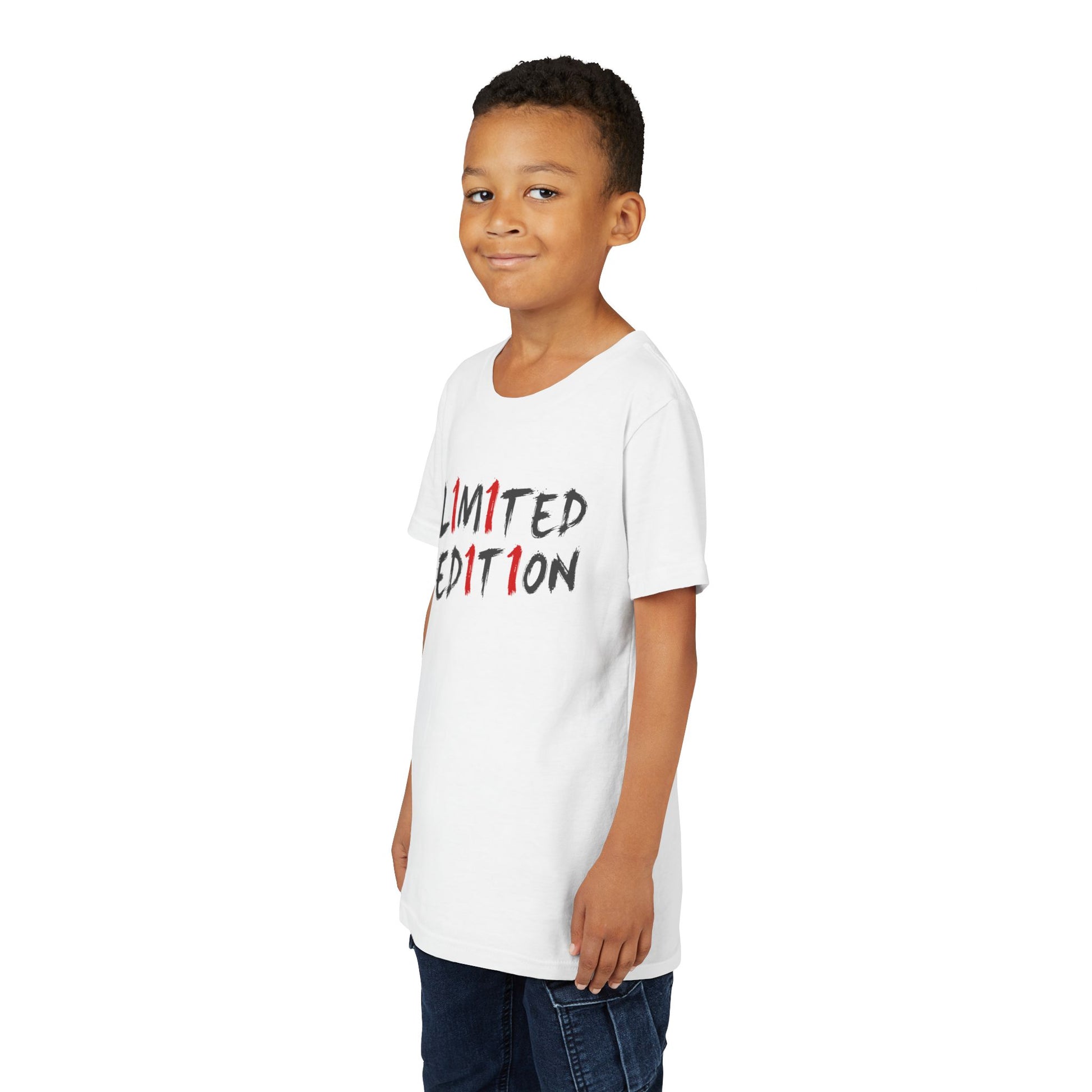 Limited Edition Youth Tee — 'Limited Edition' Front & Red Brushstroke '1' Back