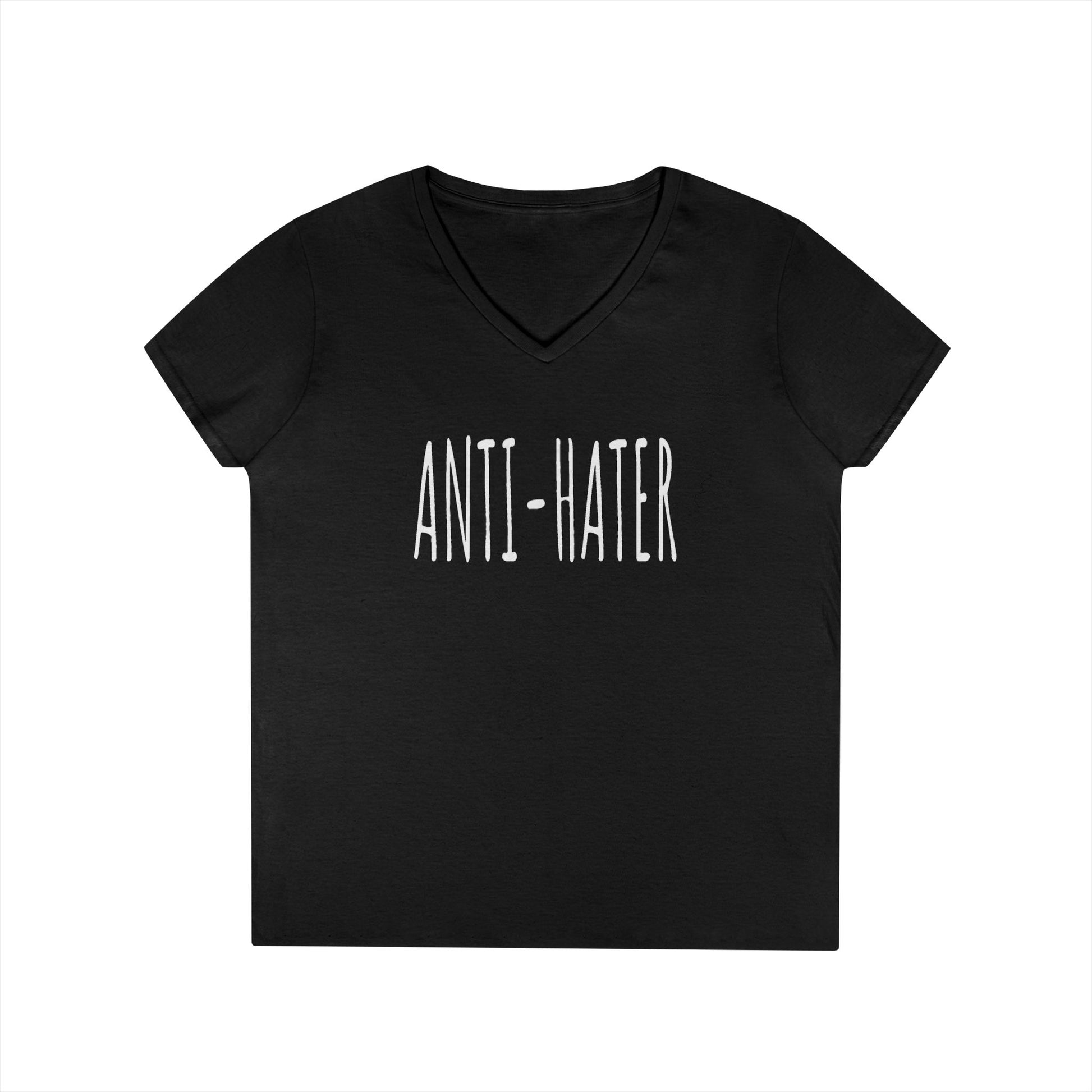 Anti-Hater V-Neck Tee — Women's Casual Statement Shirt