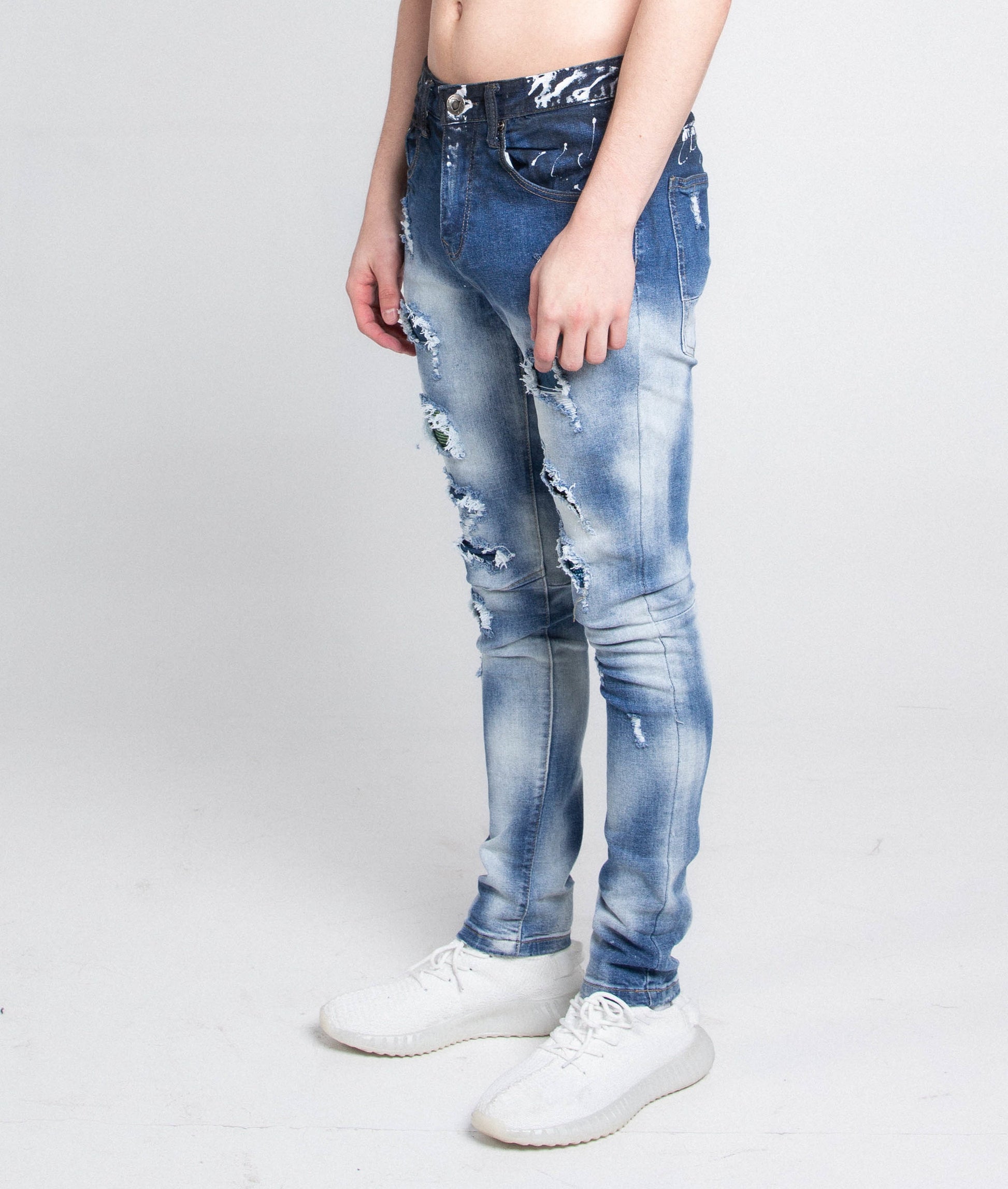 CASUAL FADED WASH SKINNY JEANS
