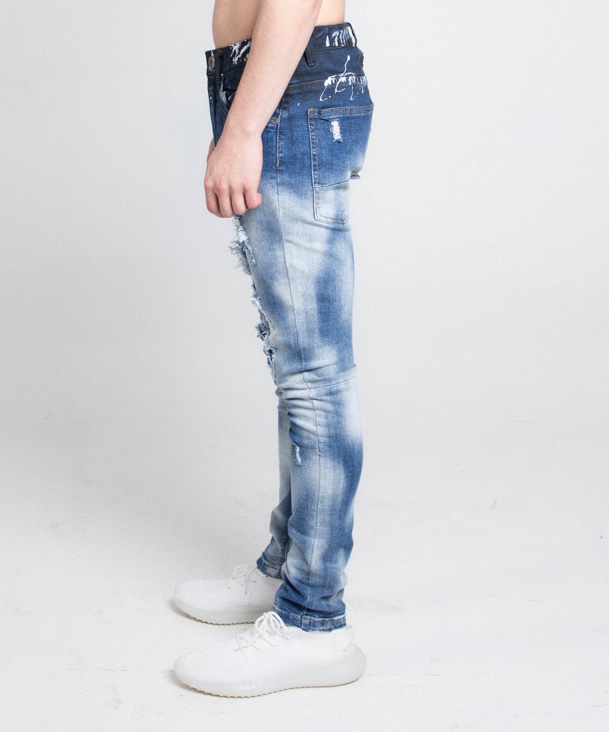 CASUAL FADED WASH SKINNY JEANS