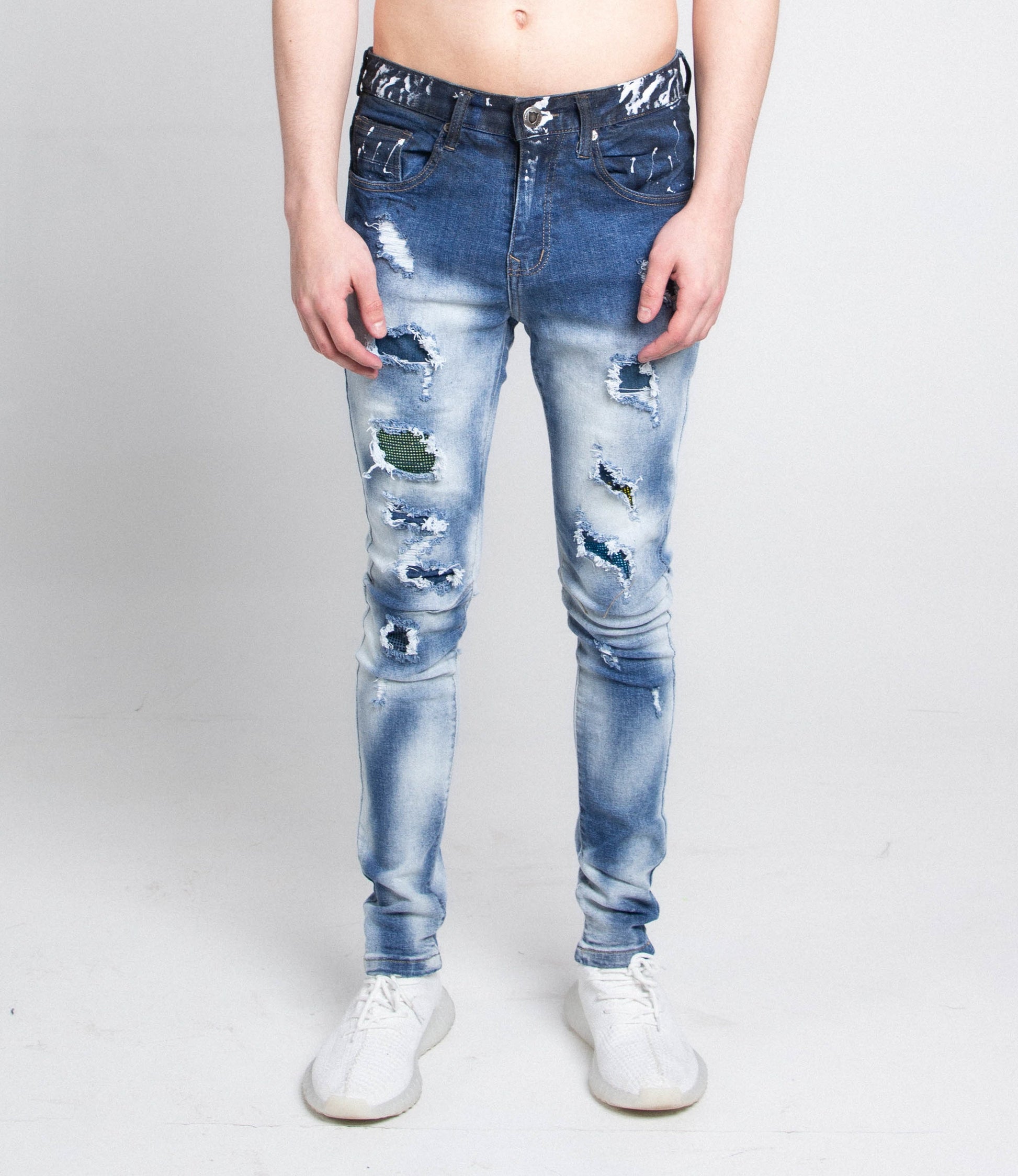 CASUAL FADED WASH SKINNY JEANS