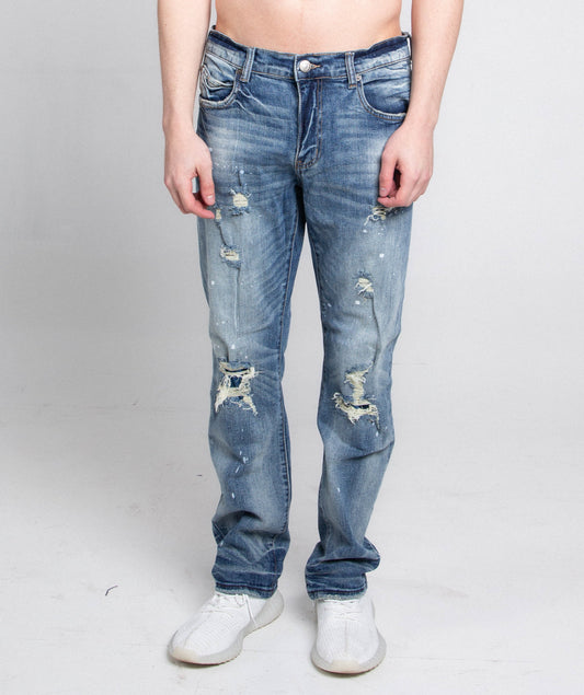 Distressed Skinny Blue Jeans