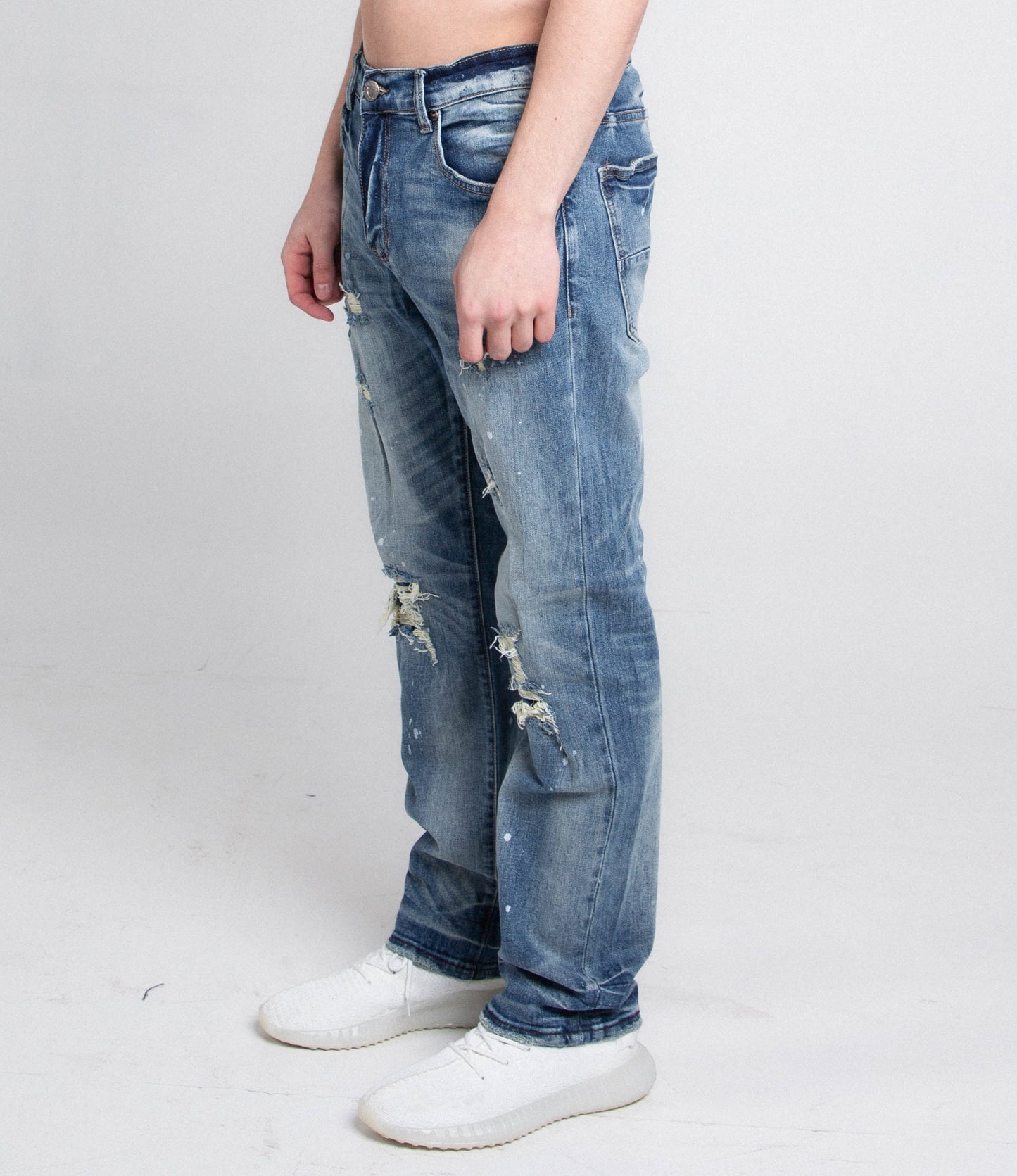 Distressed Skinny Blue Jeans