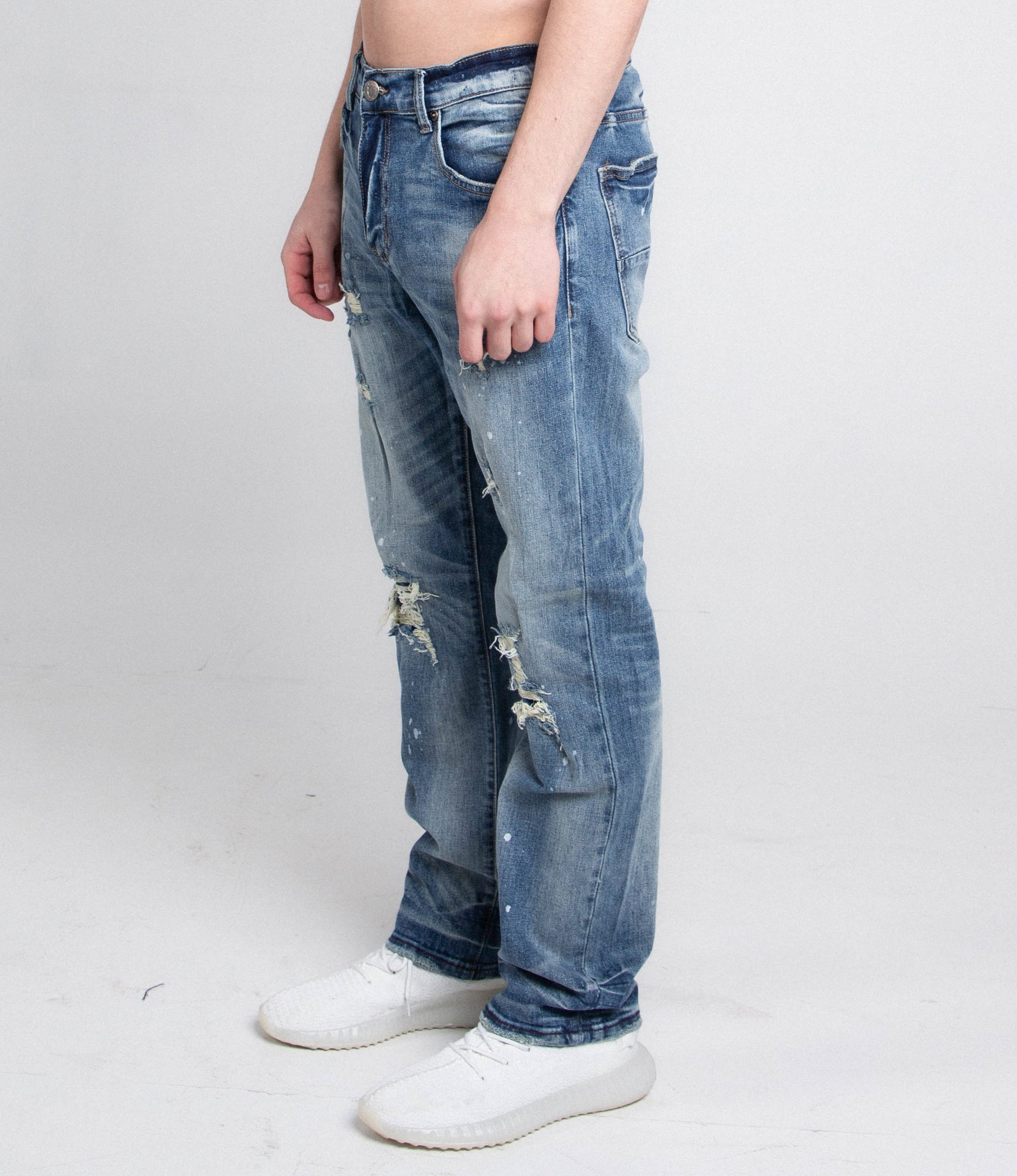 Distressed Skinny Blue Jeans