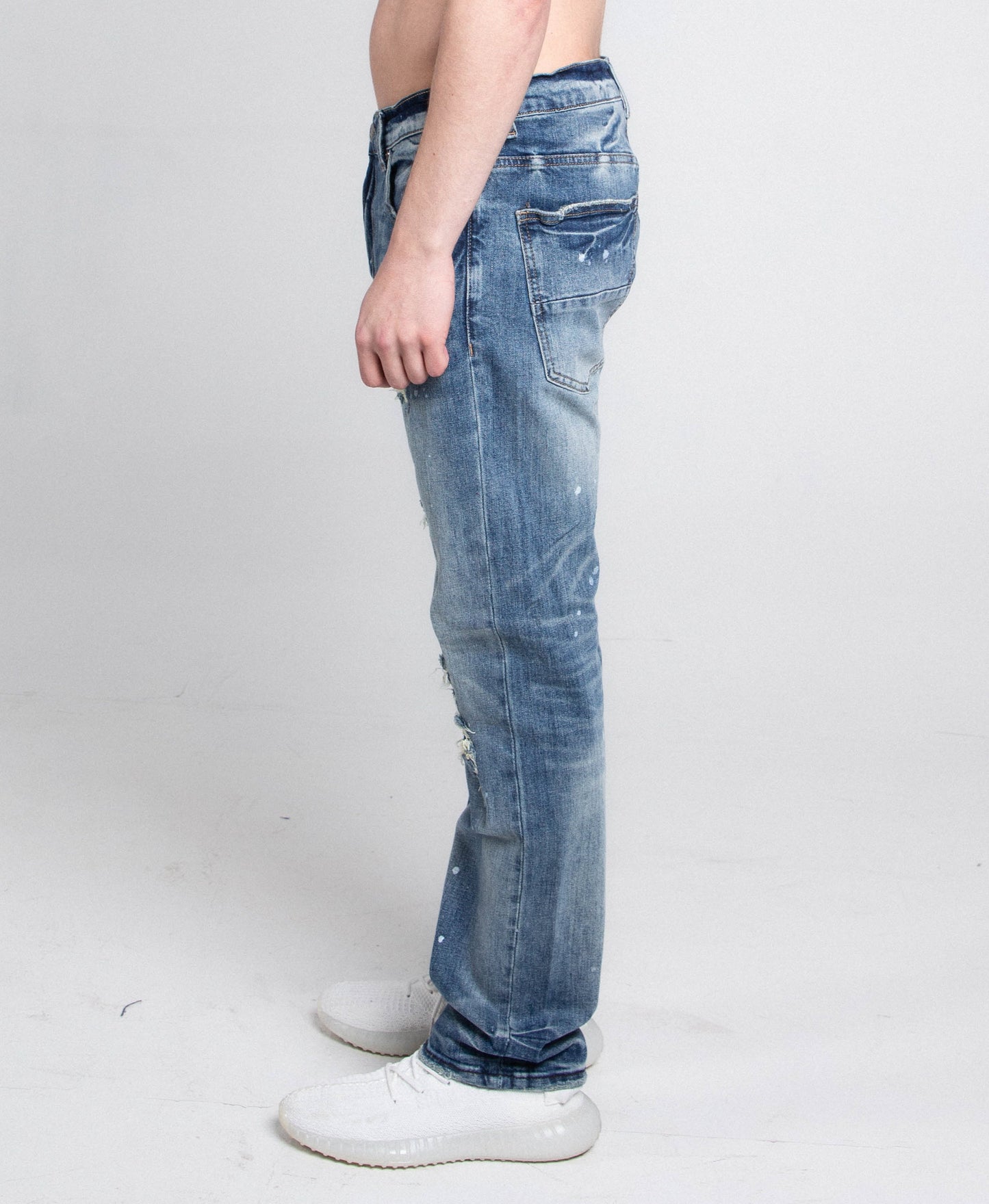 Distressed Skinny Blue Jeans
