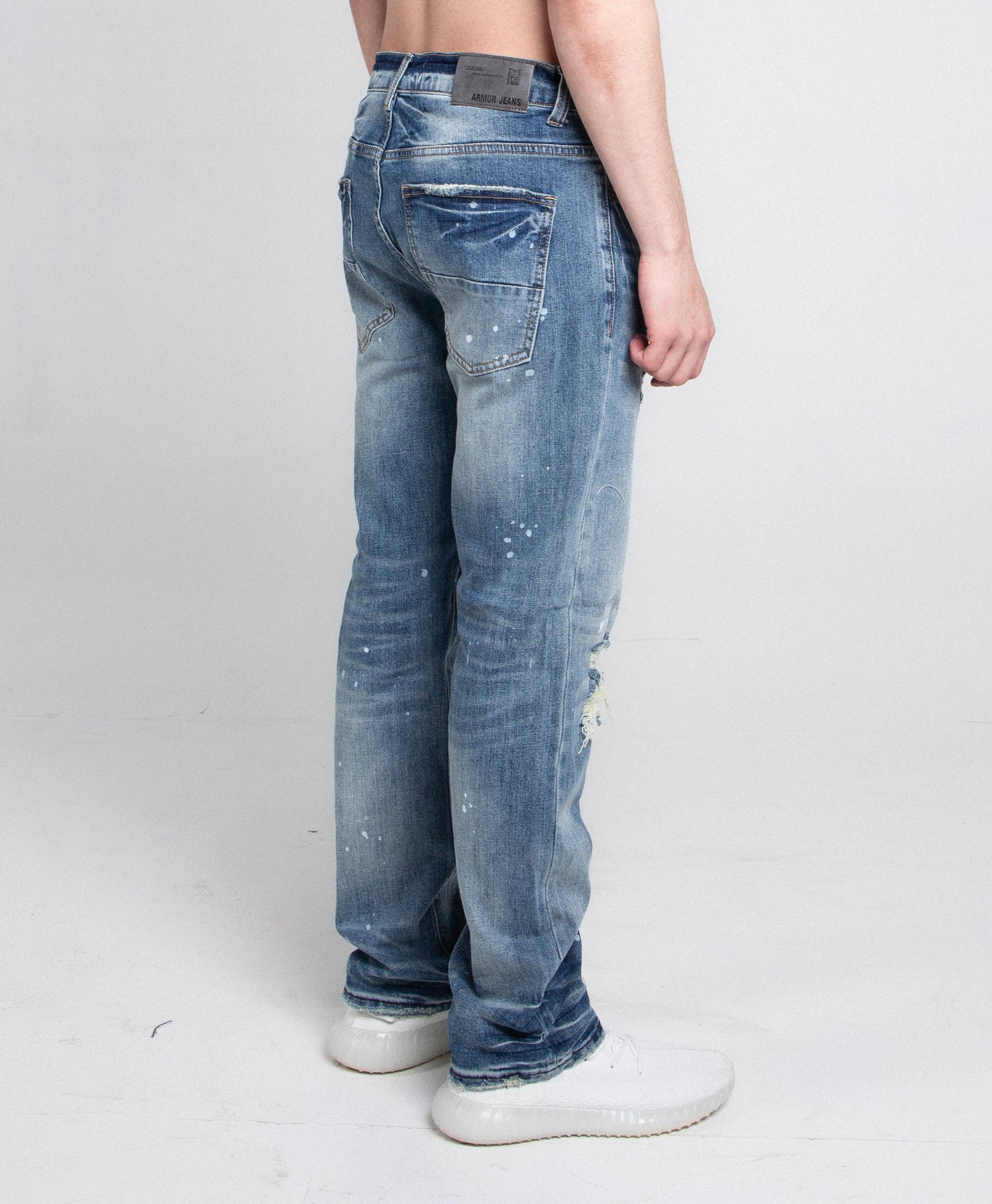 Distressed Skinny Blue Jeans