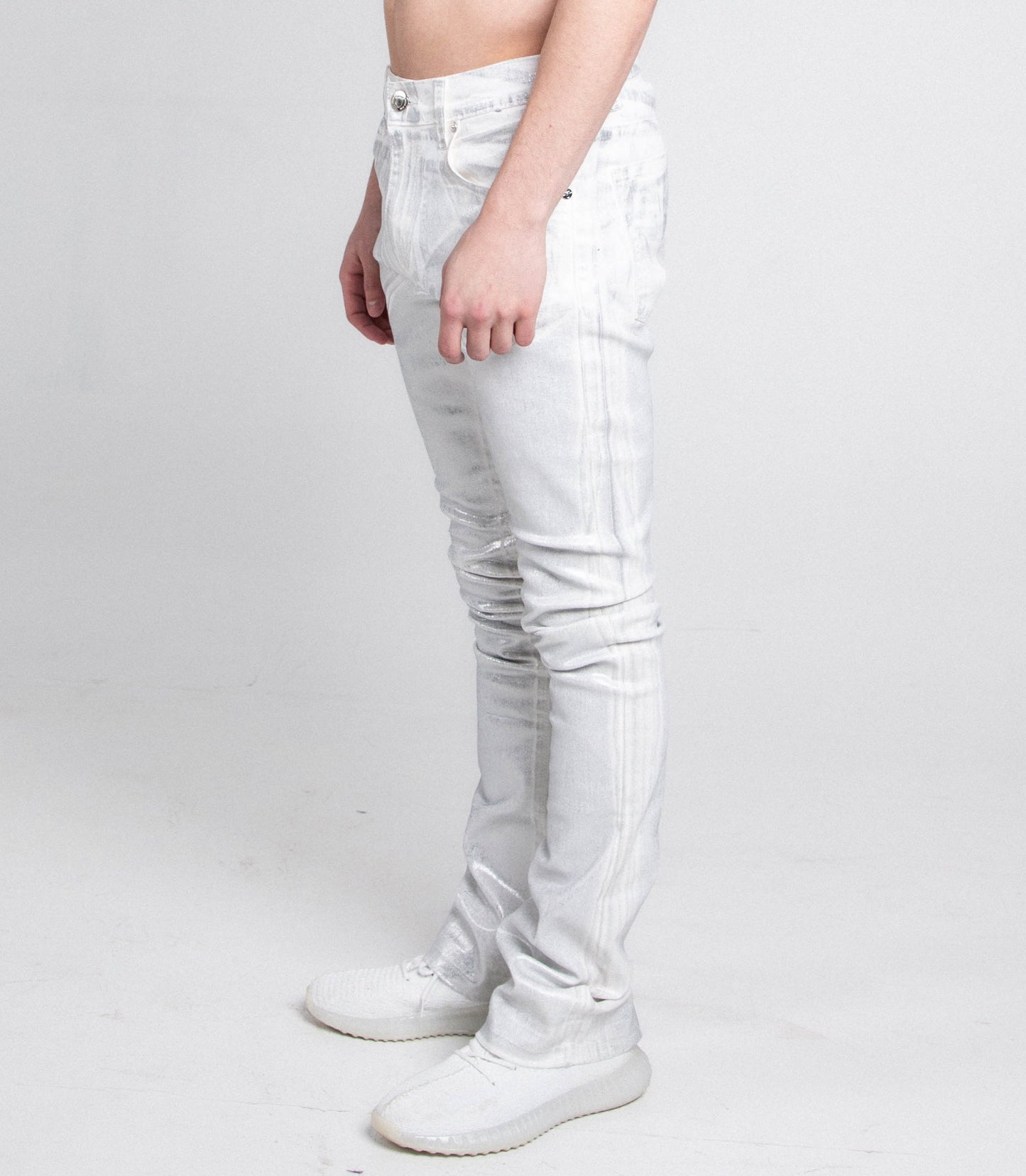 White Distressed Skinny Jeans