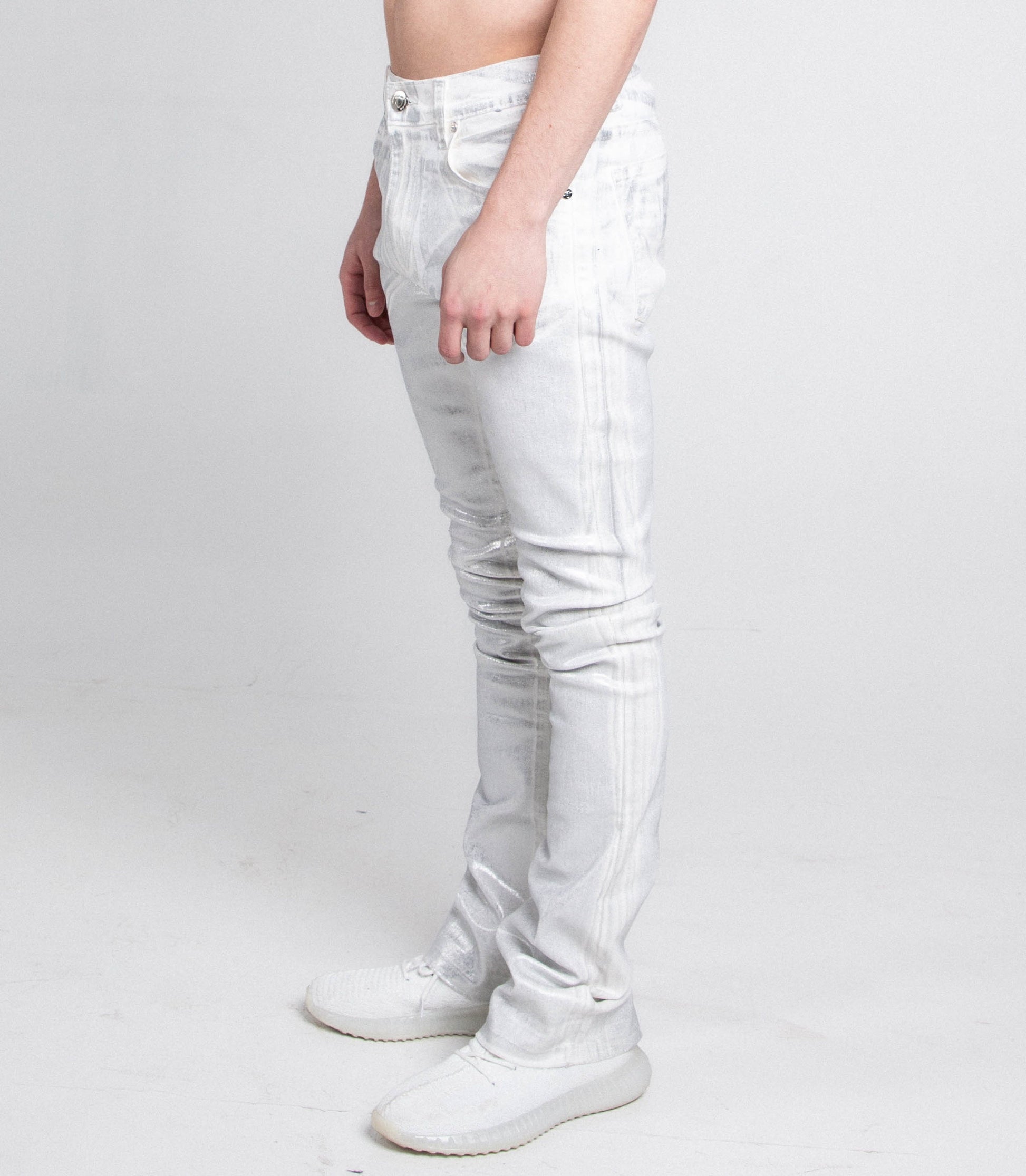 White Distressed Skinny Jeans