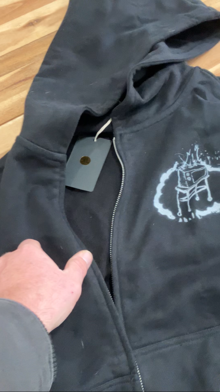 Respect GRRL Cropped Double Zip Hoodie