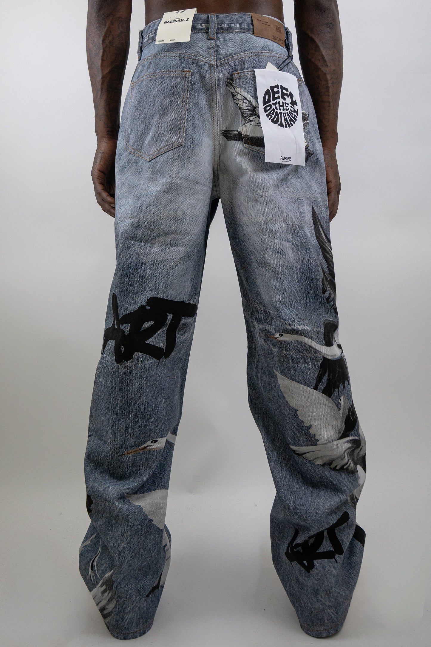 Graphic Printed Baggy Jeans