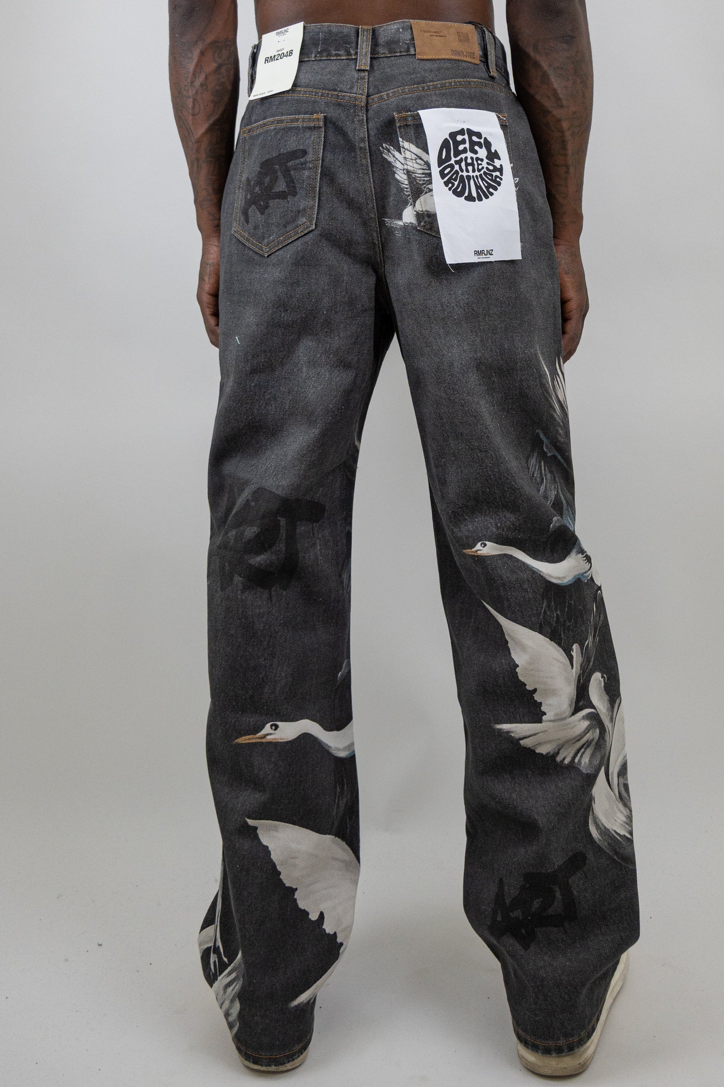 Graphic Printed Baggy Jeans