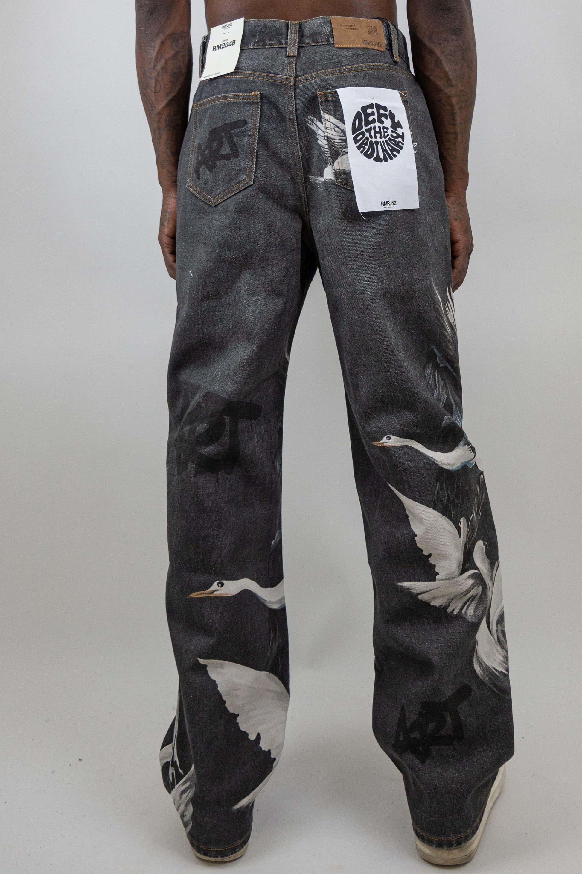 Graphic Printed Baggy Jeans