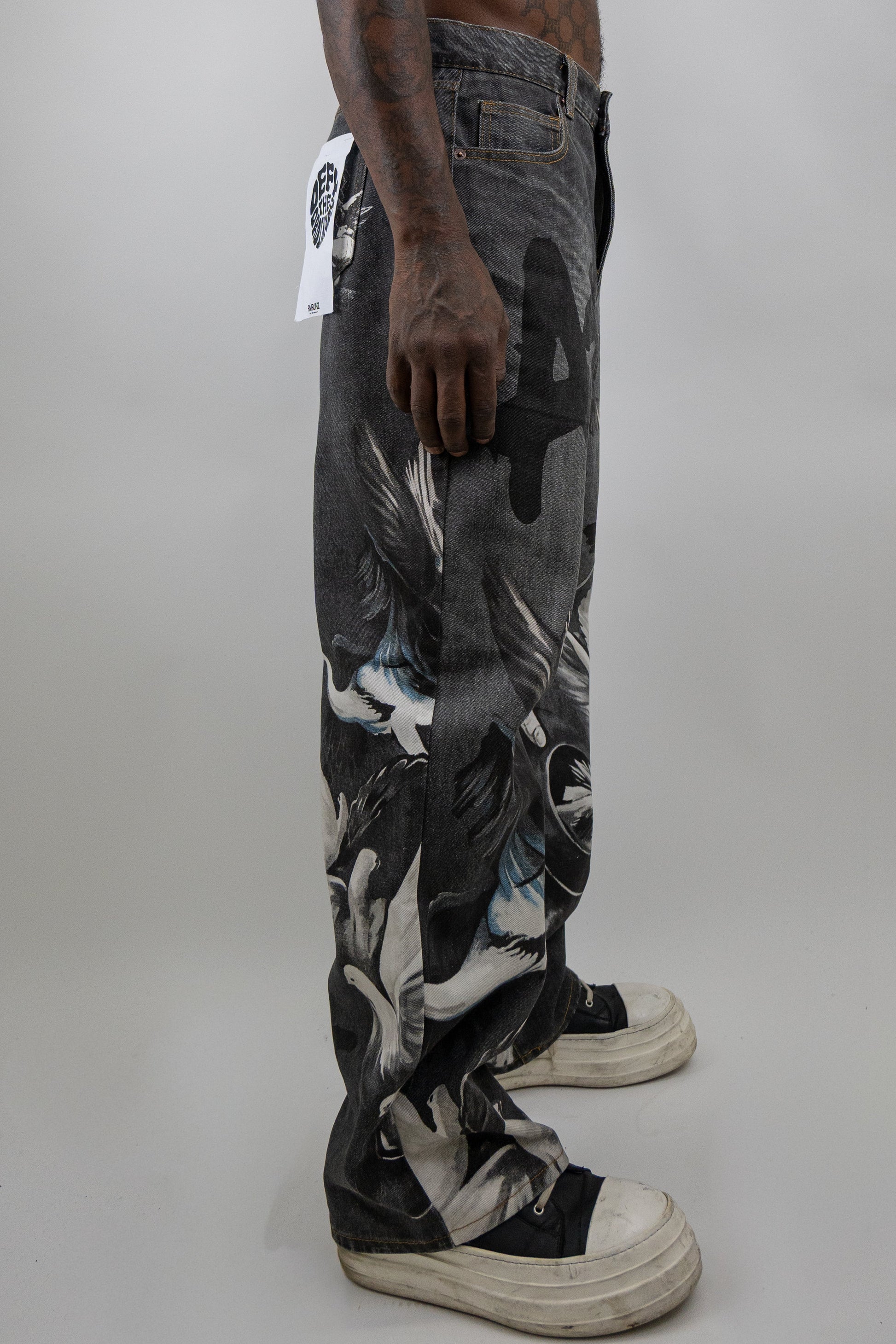 Graphic Printed Baggy Jeans