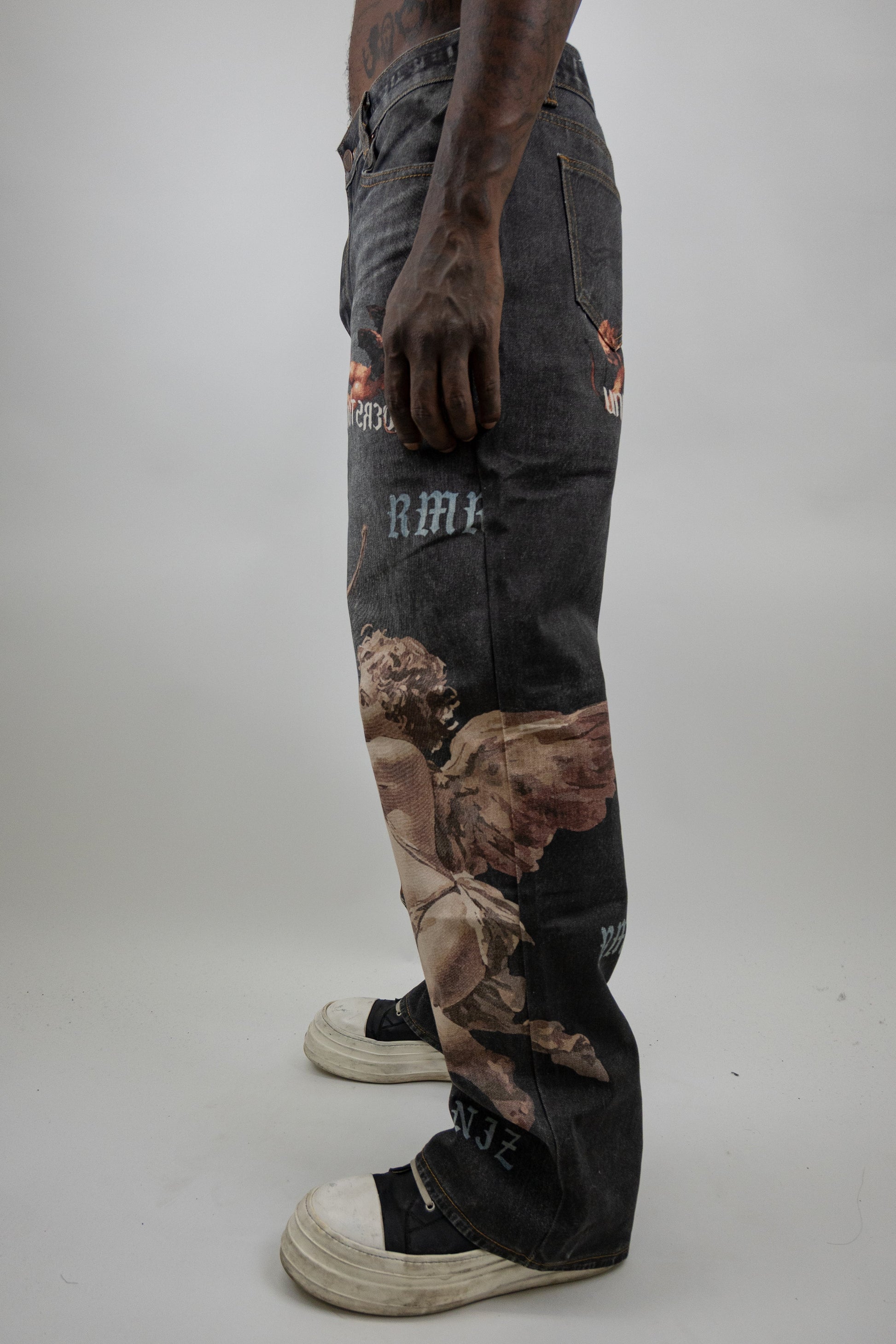 Graphic Printed Baggy Jeans