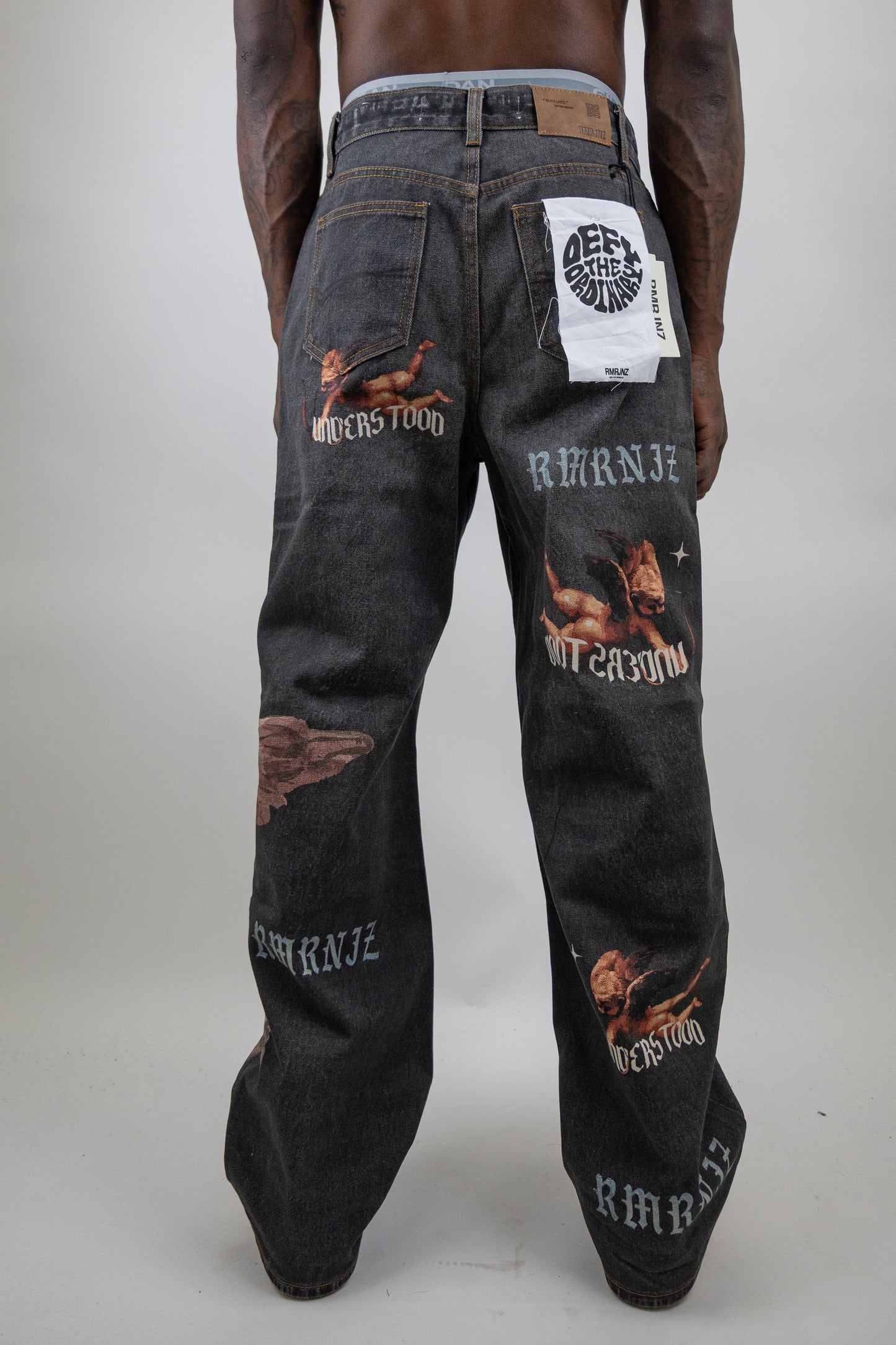 Graphic Printed Baggy Jeans