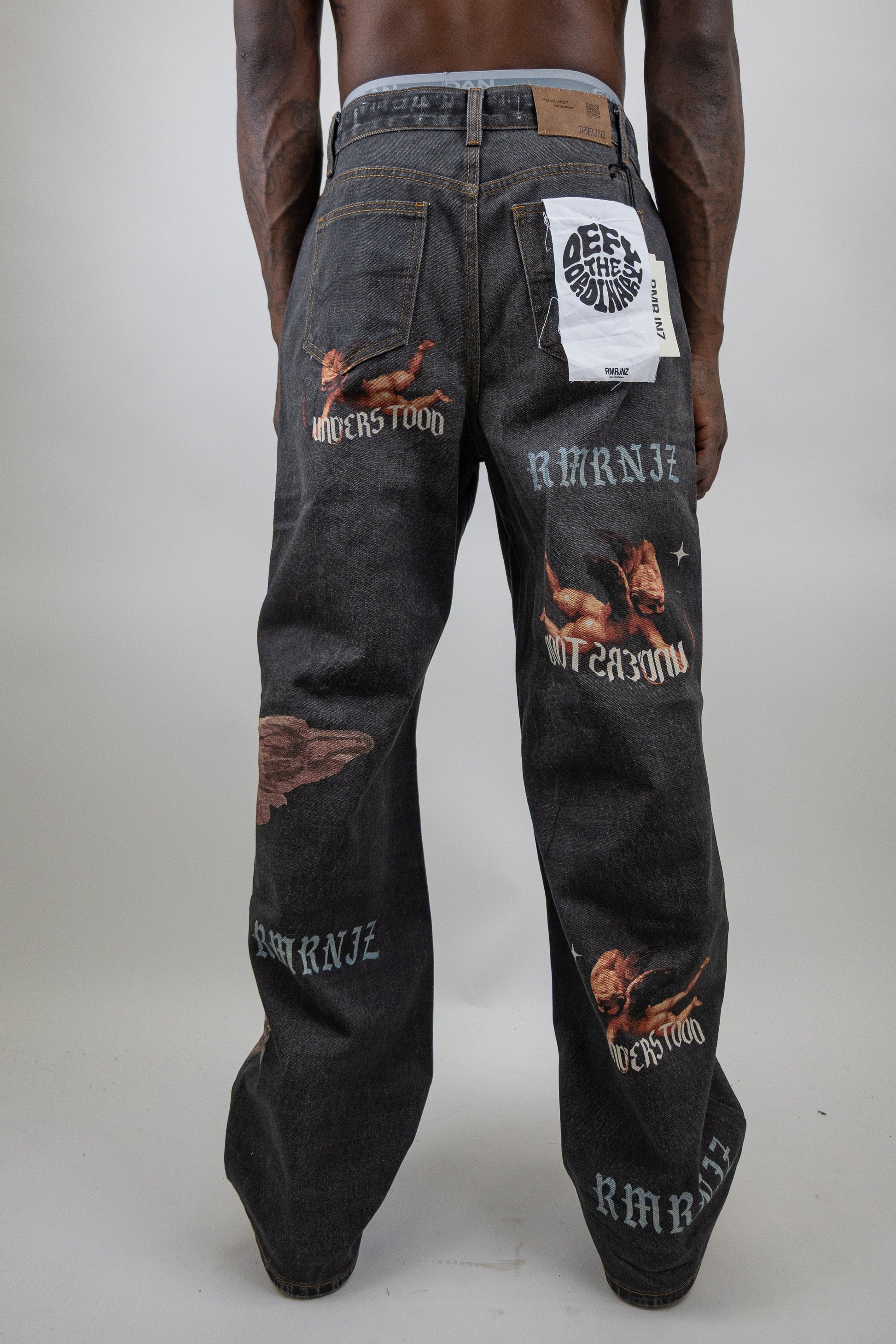 Graphic Printed Baggy Jeans