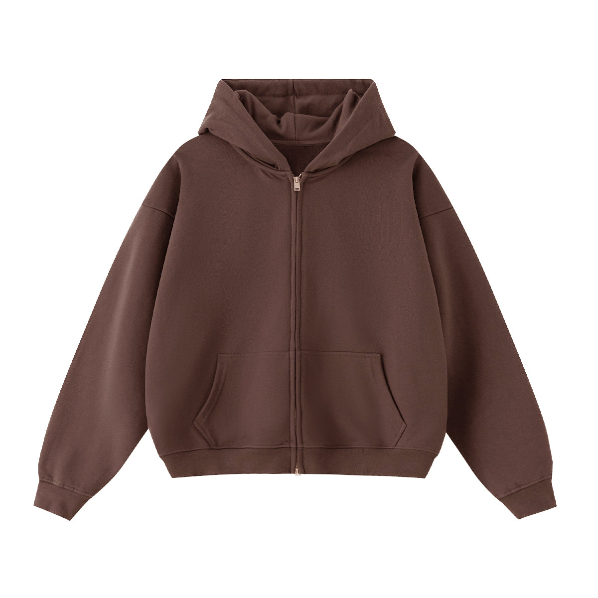 Heavyweight Cropped Double-Zip Hoodie - Casual Streetwear Sweatshirt