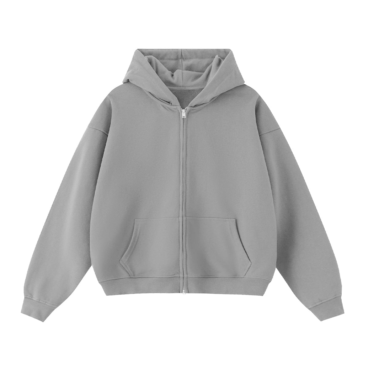 Heavyweight Cropped Double-Zip Hoodie - Casual Streetwear Sweatshirt