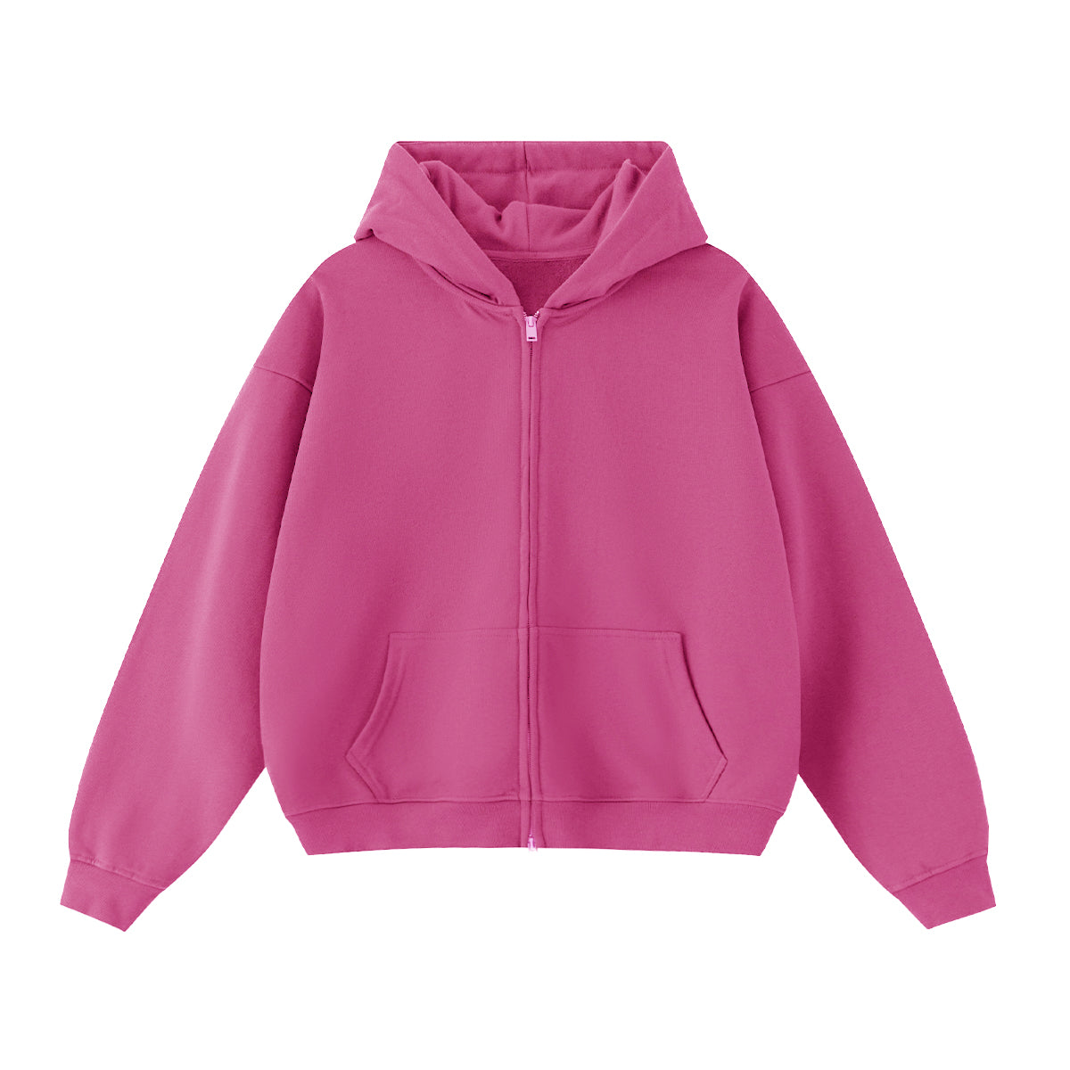 Heavyweight Cropped Double-Zip Hoodie - Casual Streetwear Sweatshirt