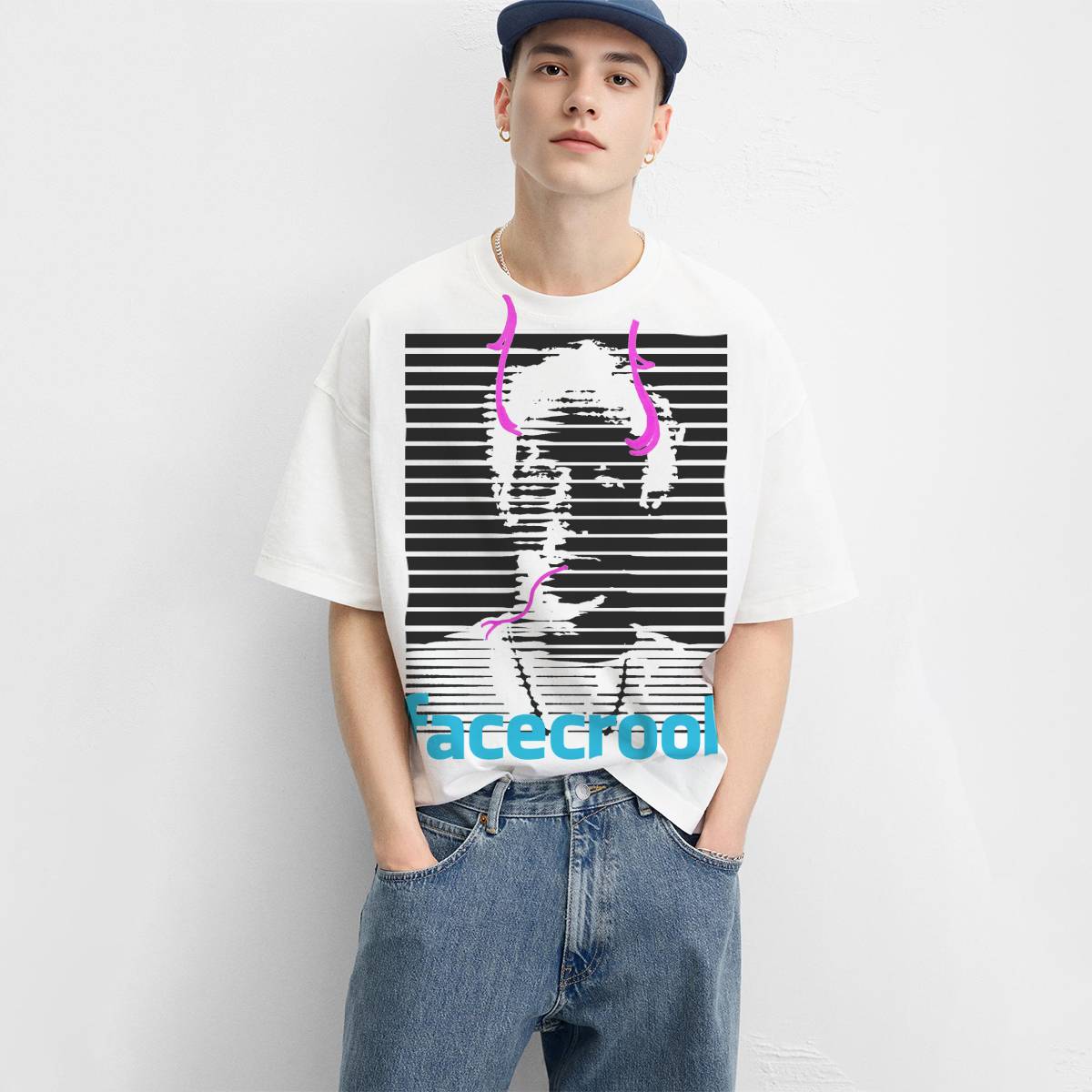 Oversized Graphic T-shirt - Facecrook Casual Streetwear Tee