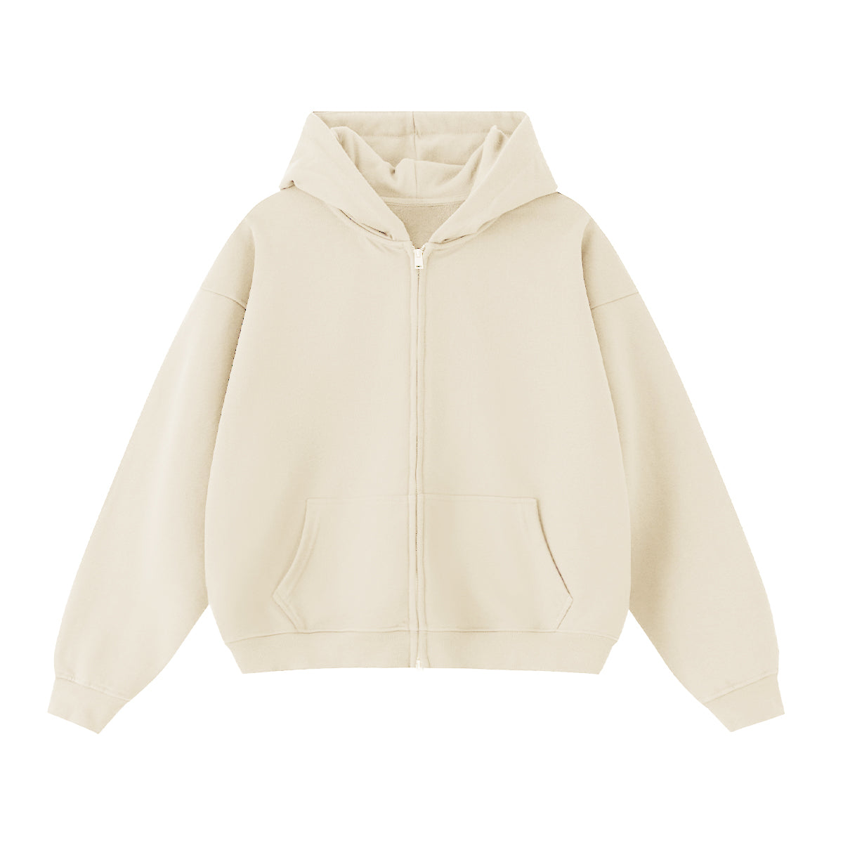 Heavyweight Cropped Double-Zip Hoodie - Casual Streetwear Sweatshirt