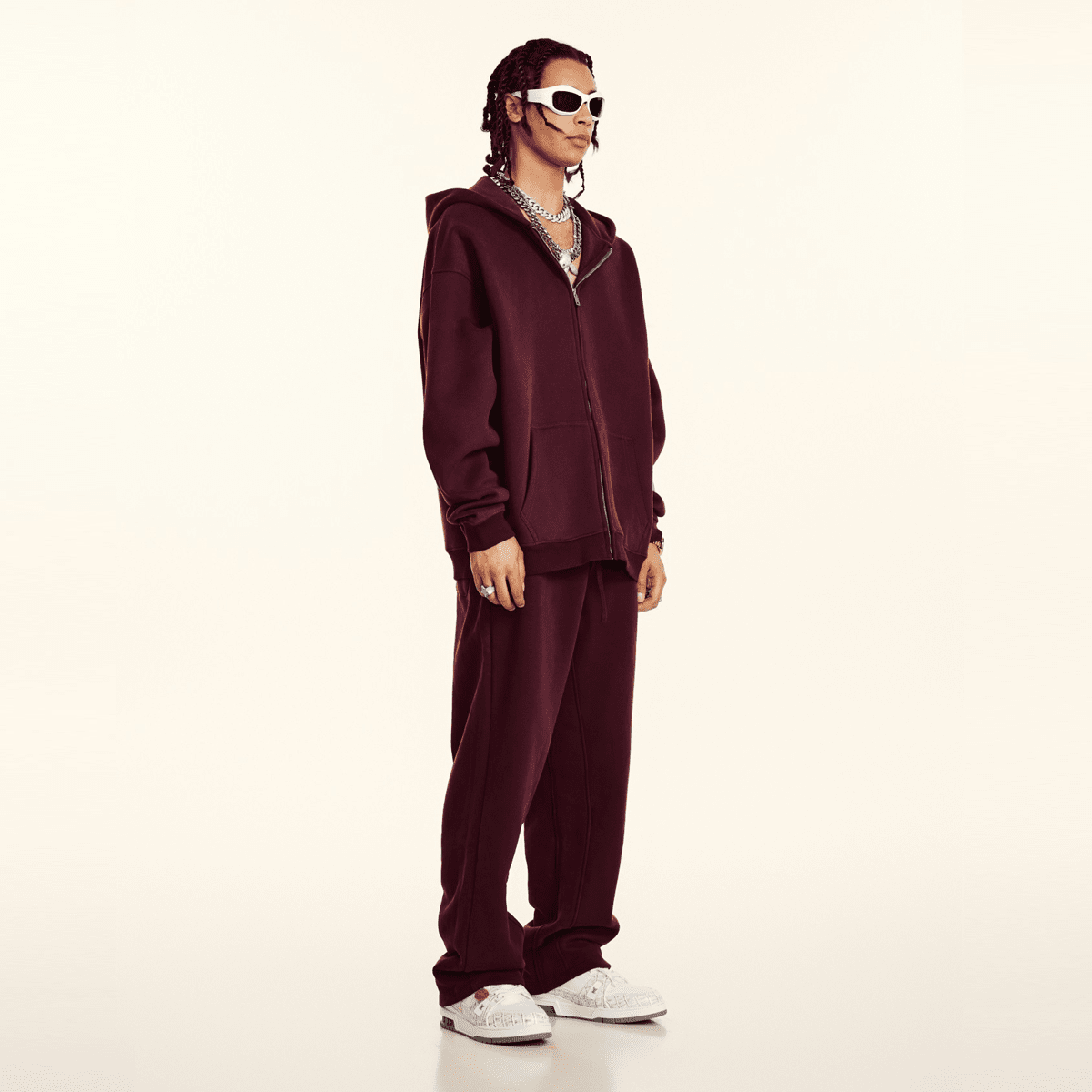 Heavyweight Fleece Zip-Up Oversized Hoodie - Casual Streetwear Zip Sweatshirt