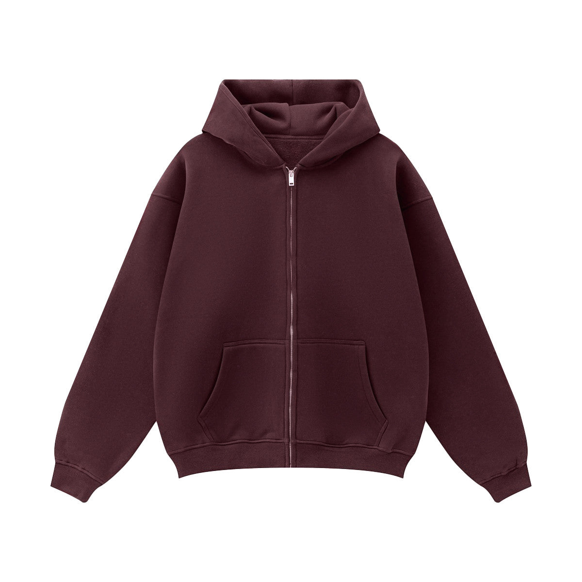 Heavyweight Fleece Zip-Up Oversized Hoodie - Casual Streetwear Zip Sweatshirt