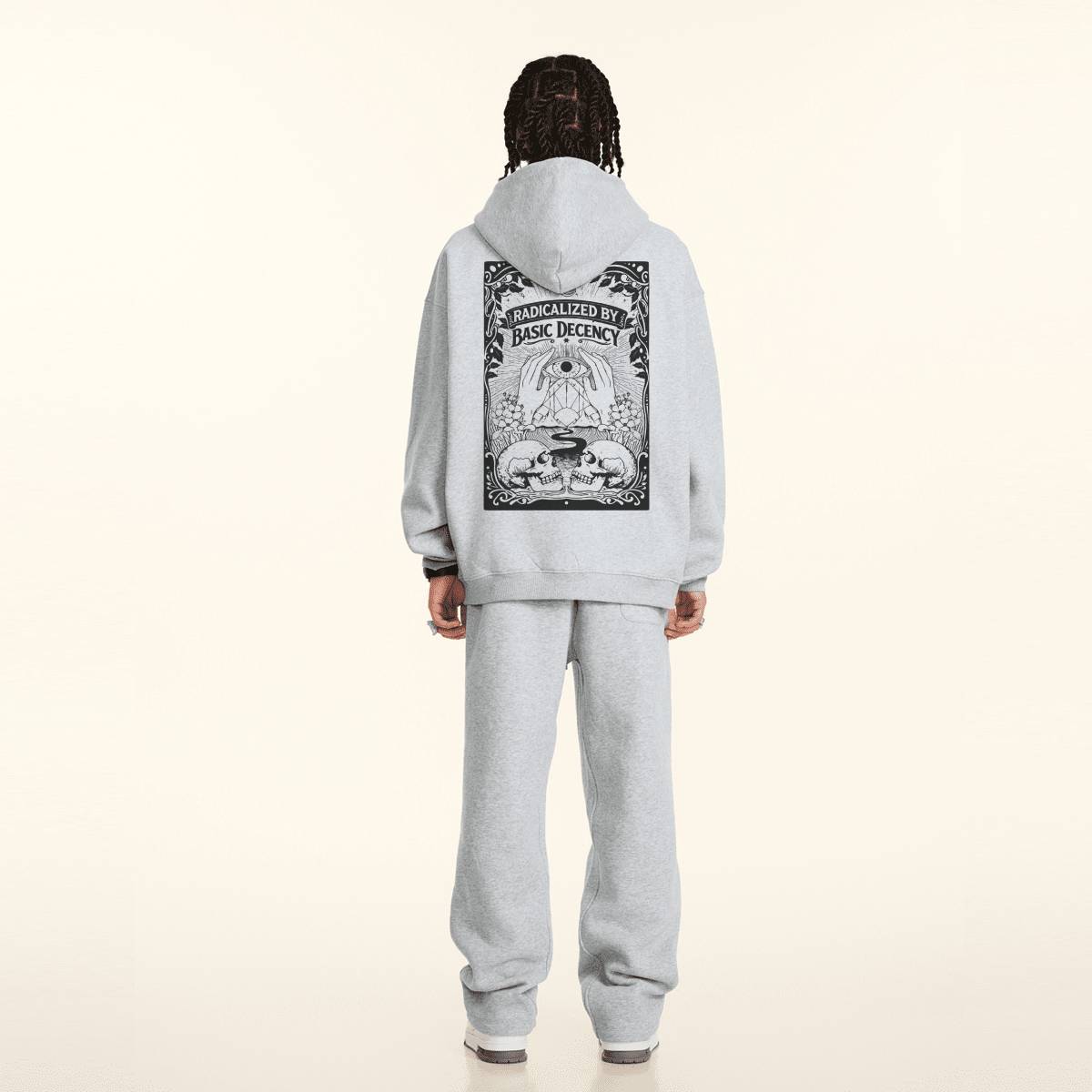 Radicalized By Basic Decency Fleece Zip-up Oversized Hoodie