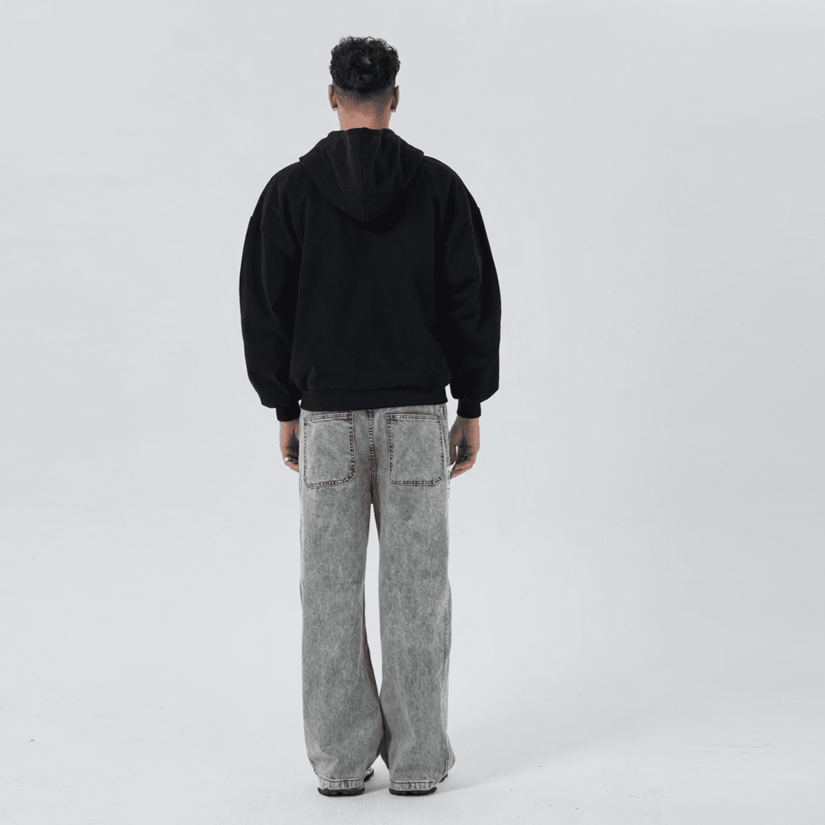 Heavyweight Cropped Double-Zip Hoodie - Casual Streetwear Sweatshirt