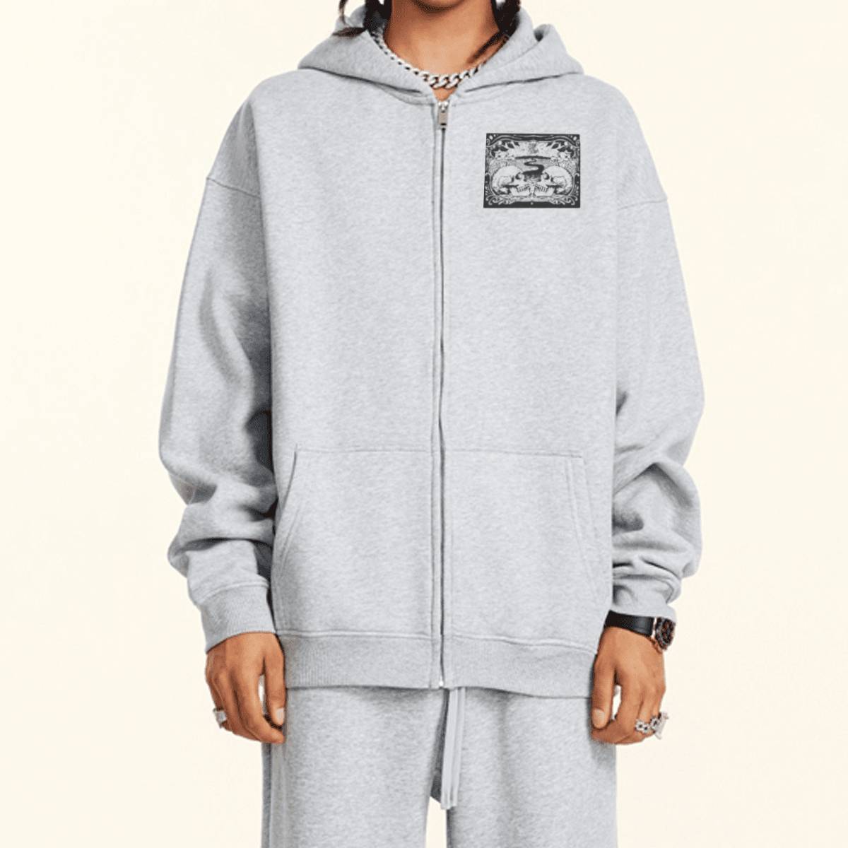 Radicalized By Basic Decency Fleece Zip-up Oversized Hoodie
