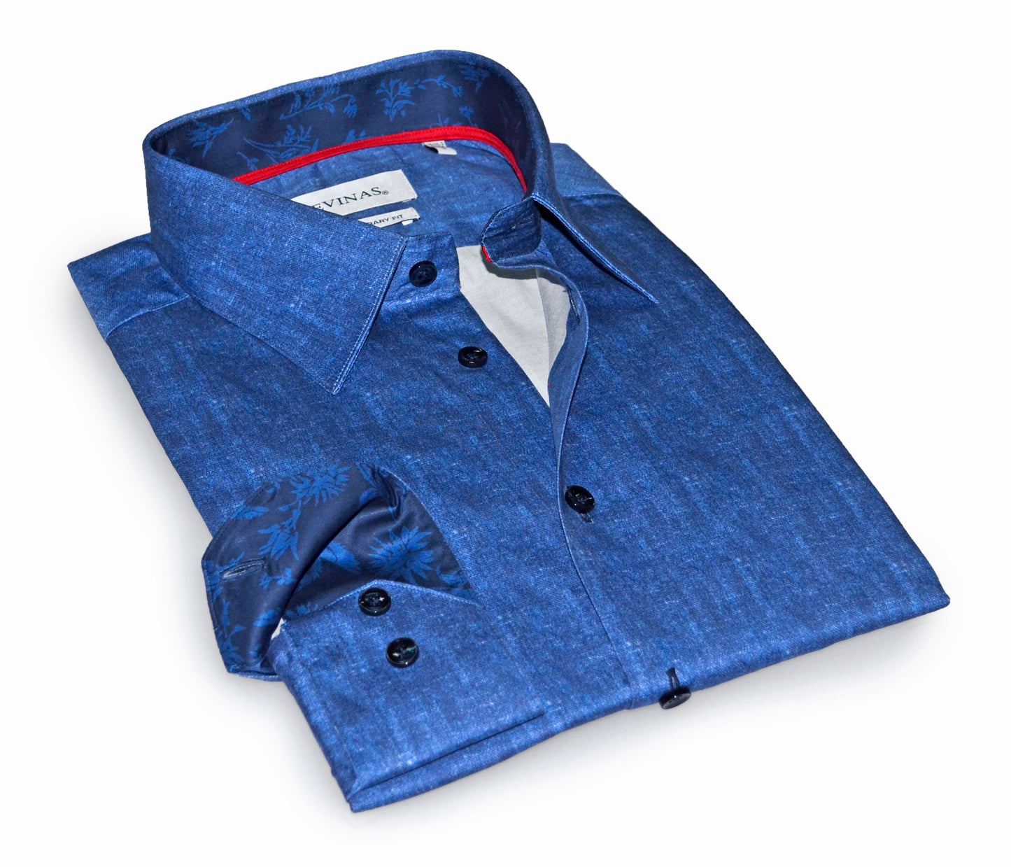 Charles ty Button-Up Shirt With Contrast Details // Blue // Contemporary Fit (Regular) - final sale