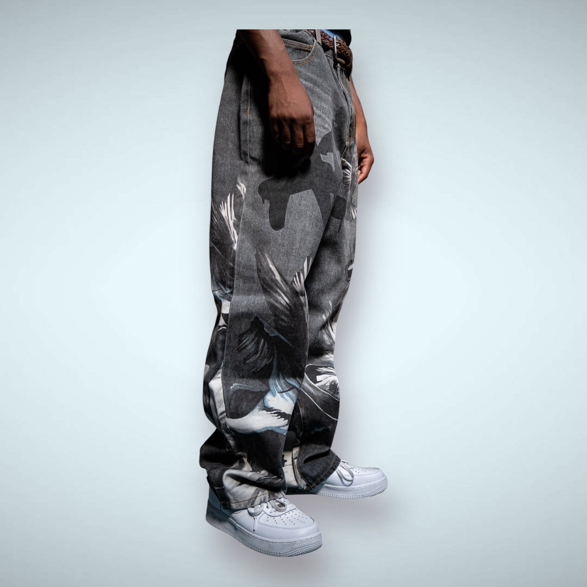 Graphic Printed Baggy Jeans