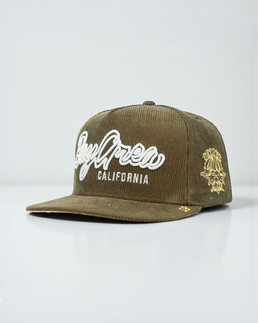 OG BA: From the Bay to the World Snapback (Olive Corduroy)