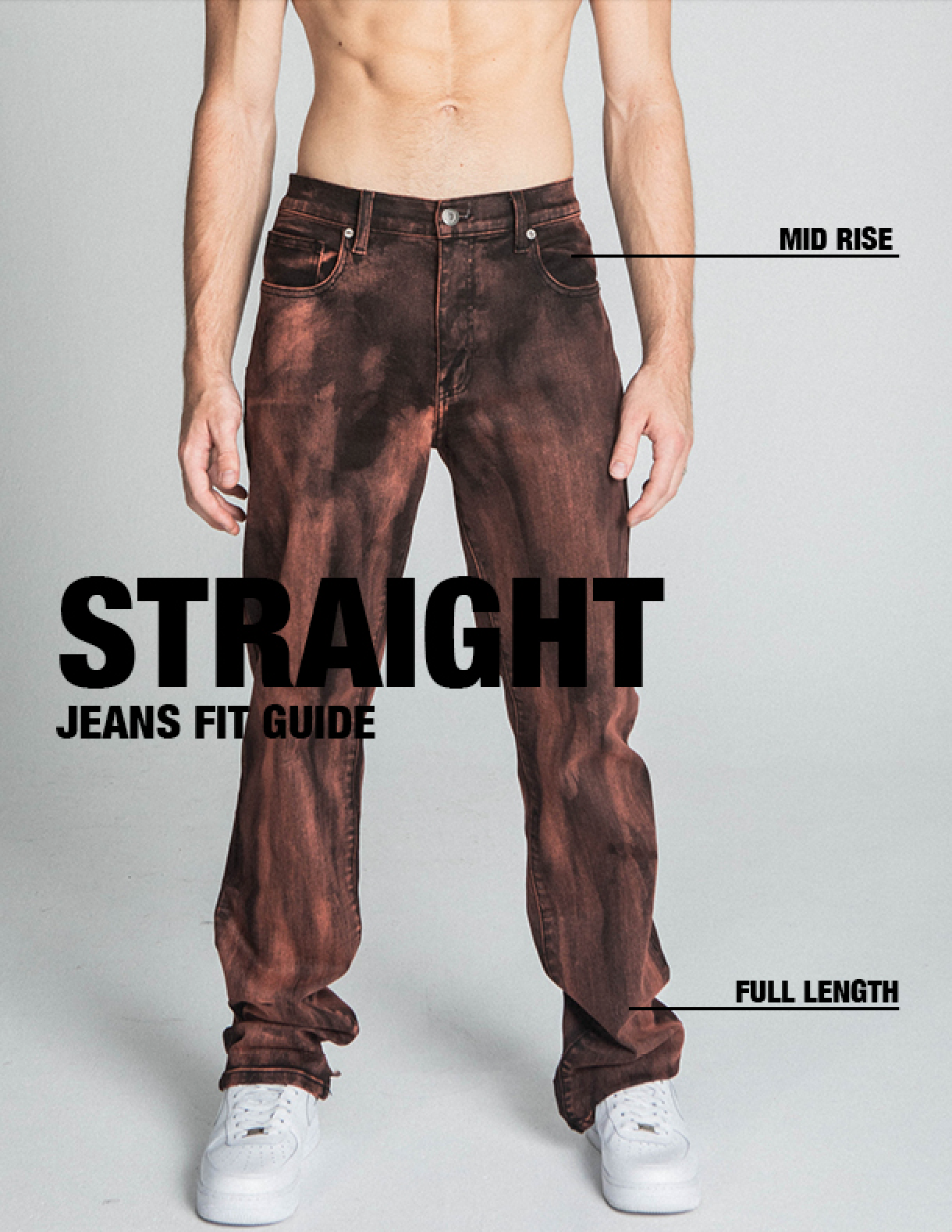 BROWN WASHED STRAIGHT JEANS
