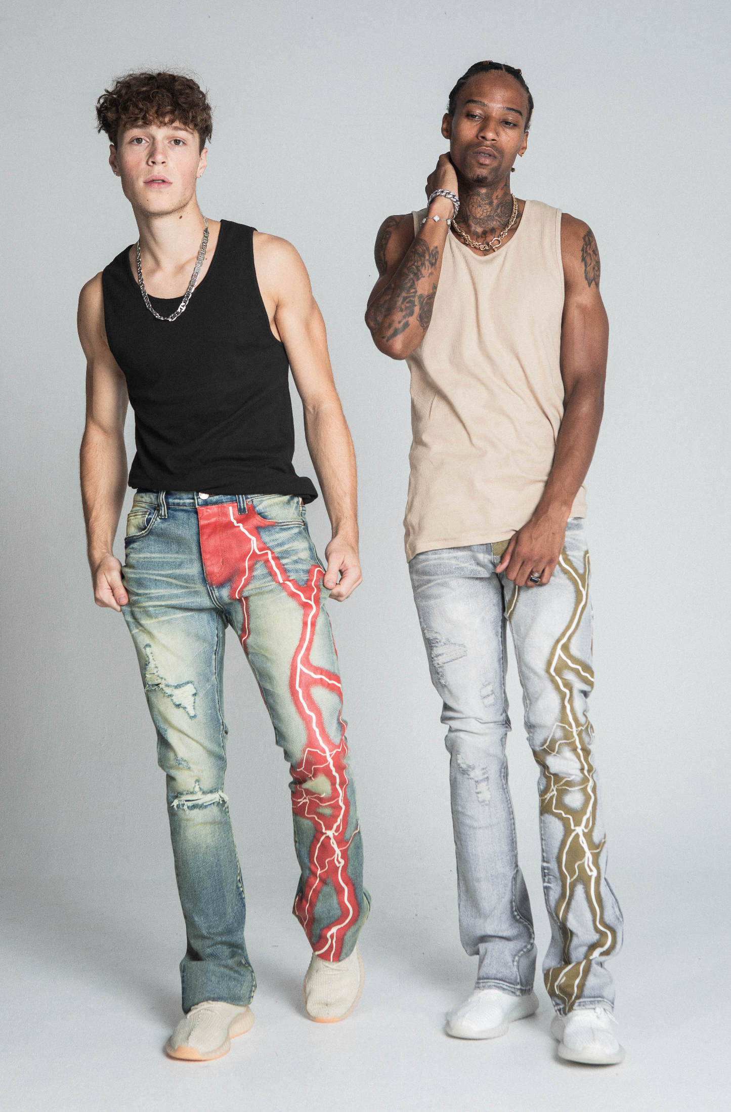 AJ24SK LIGHTNING STACKED JEANS
