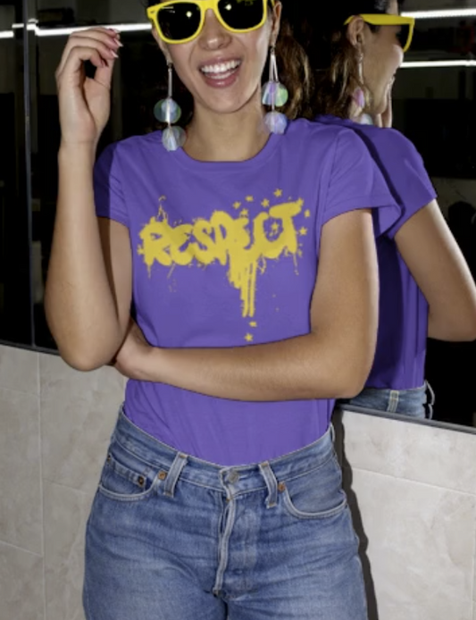 Respect T-Shirt - Purple/Yellow