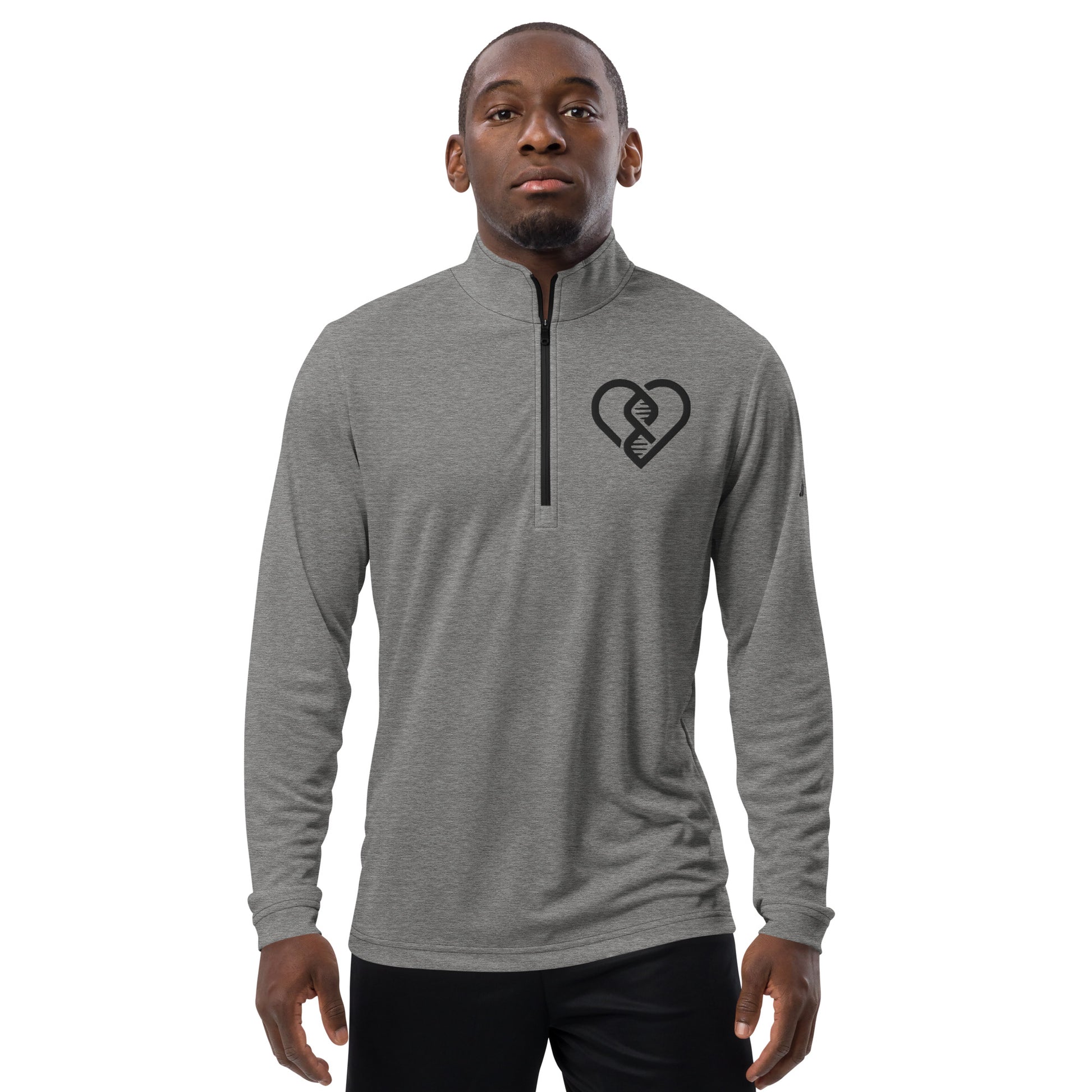 DNA Heart Logo (Embroidered) - Adidas Quarter Zip Pullover