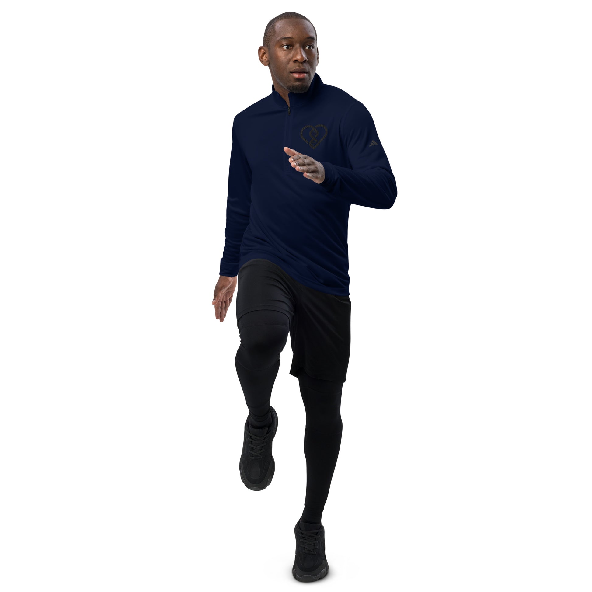 DNA Heart Logo (Embroidered) - Adidas Quarter Zip Pullover