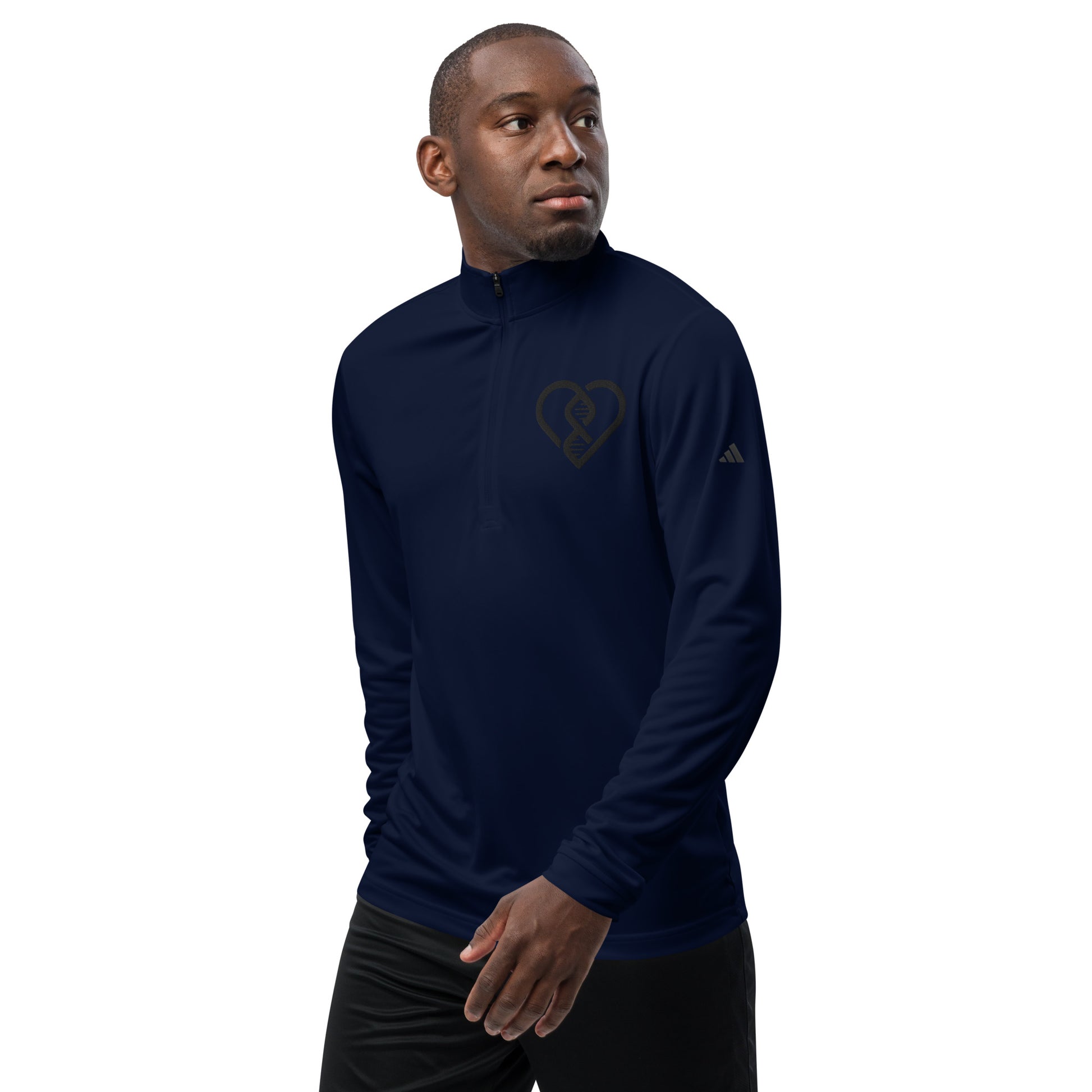 DNA Heart Logo (Embroidered) - Adidas Quarter Zip Pullover