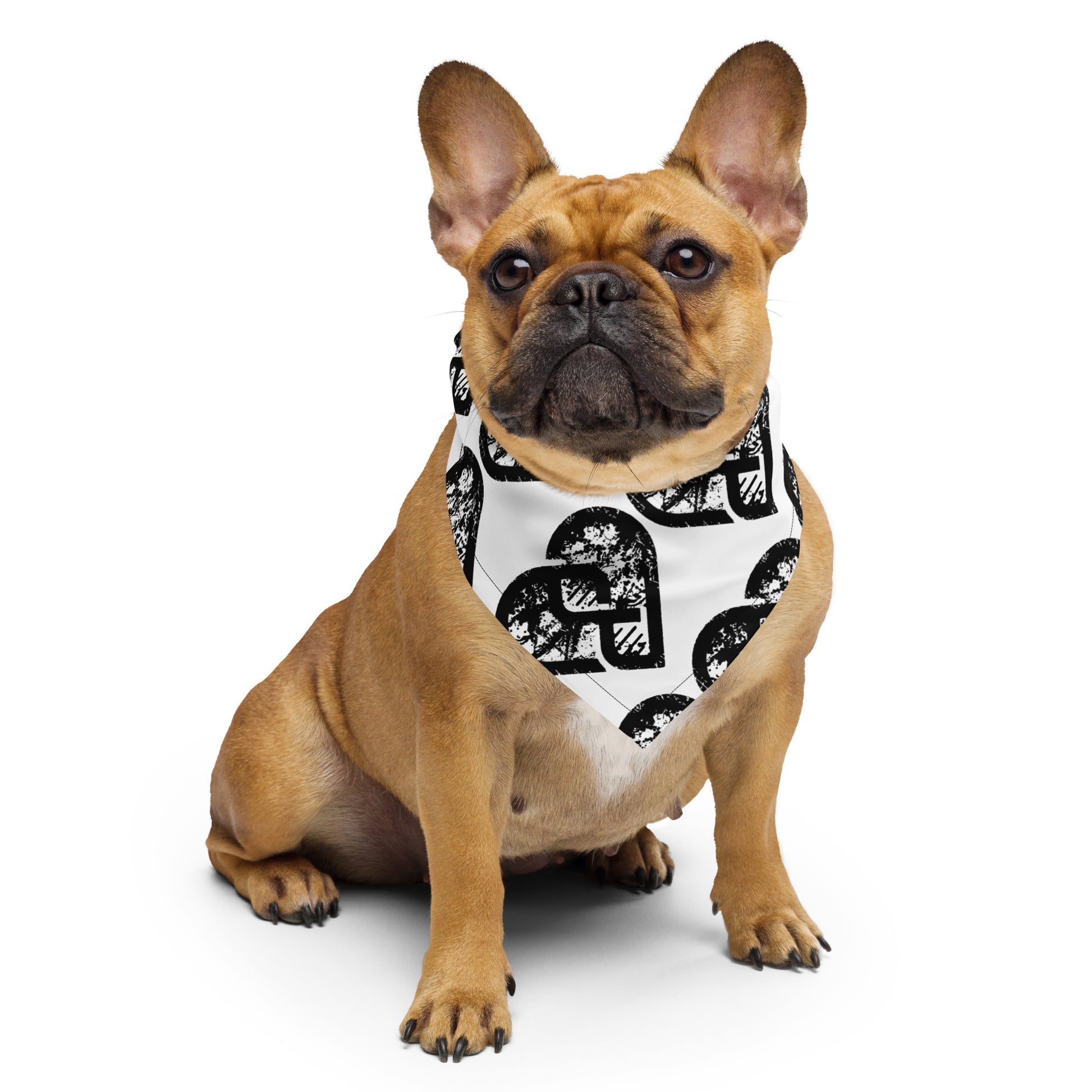 Heart Pattern Bandana (Grunge White)